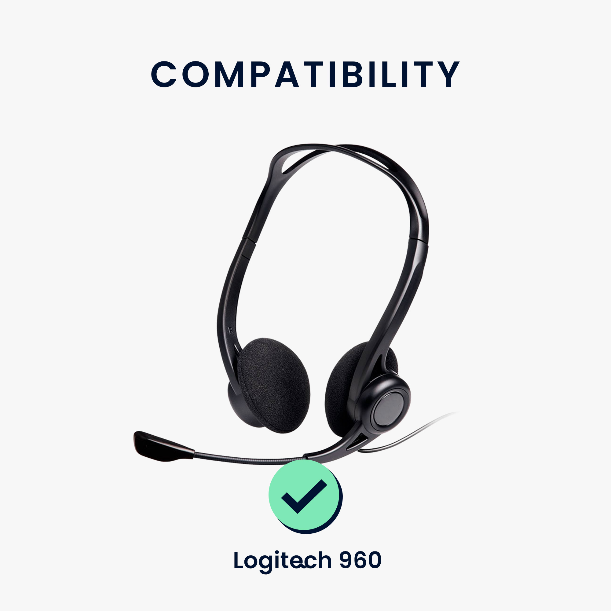 Náhradní náušníky Logitech PC960 / H960 / H650E / H820E kwmobile - černá