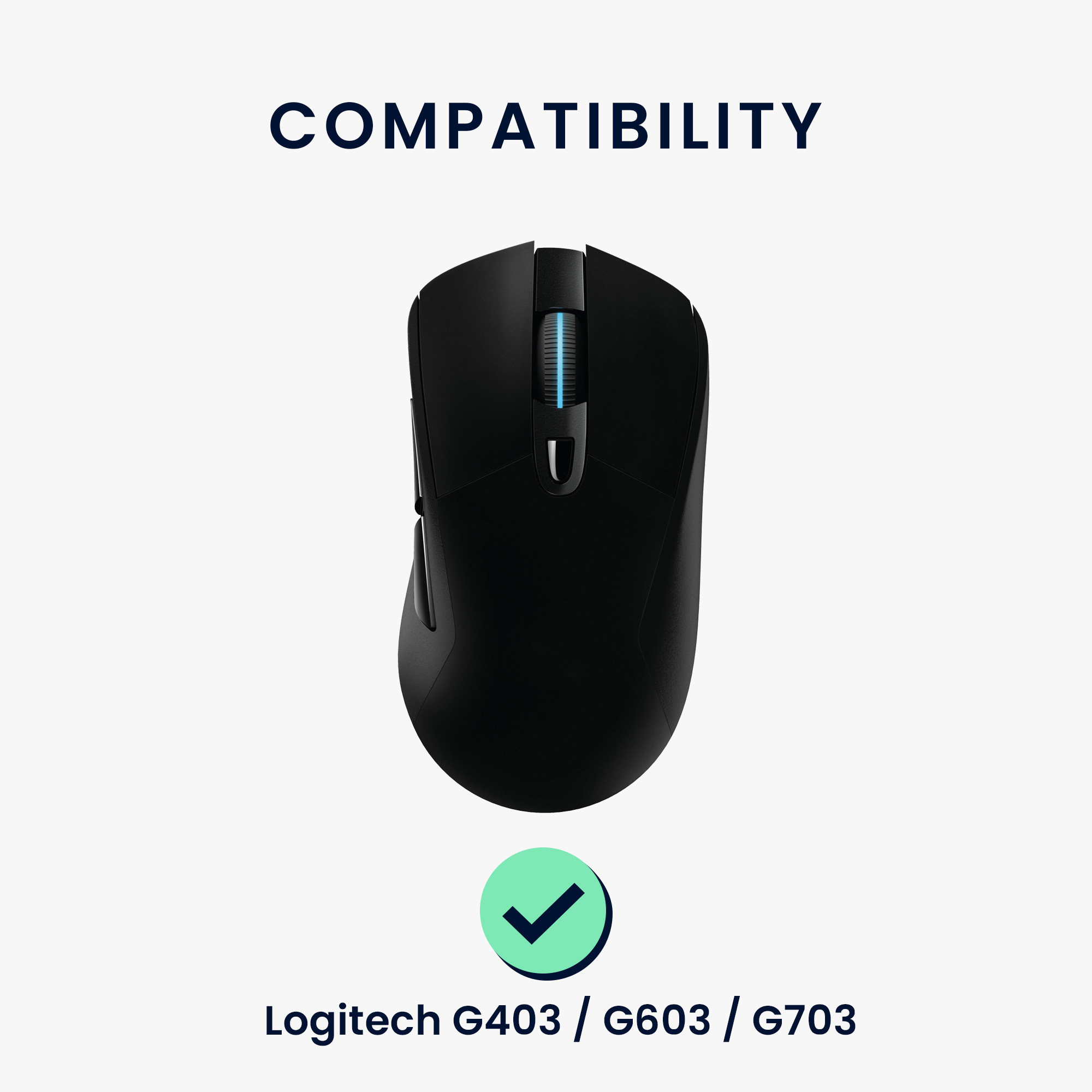 Náhradní kluzáky herní myš Logitech G403 / G603 / G703 kwmobile černá