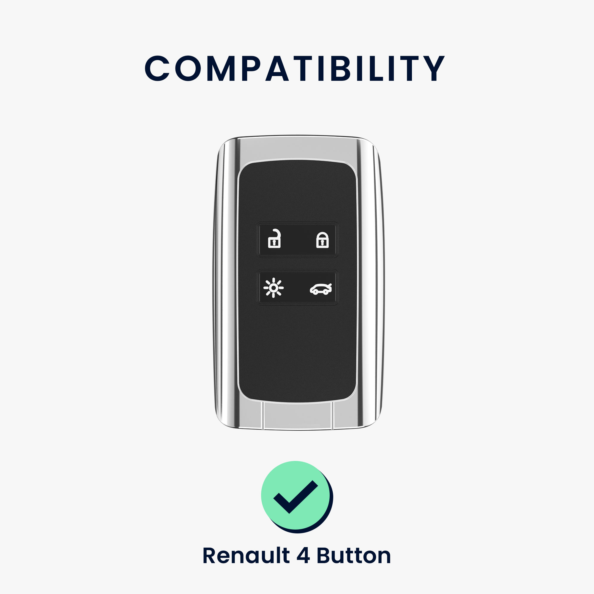 Silikonové pouzdro na klíč od auta pro Renault klíč se 4 tlačítky Smart Key (pouze Keyless Go) kwmobile - černá / modrá