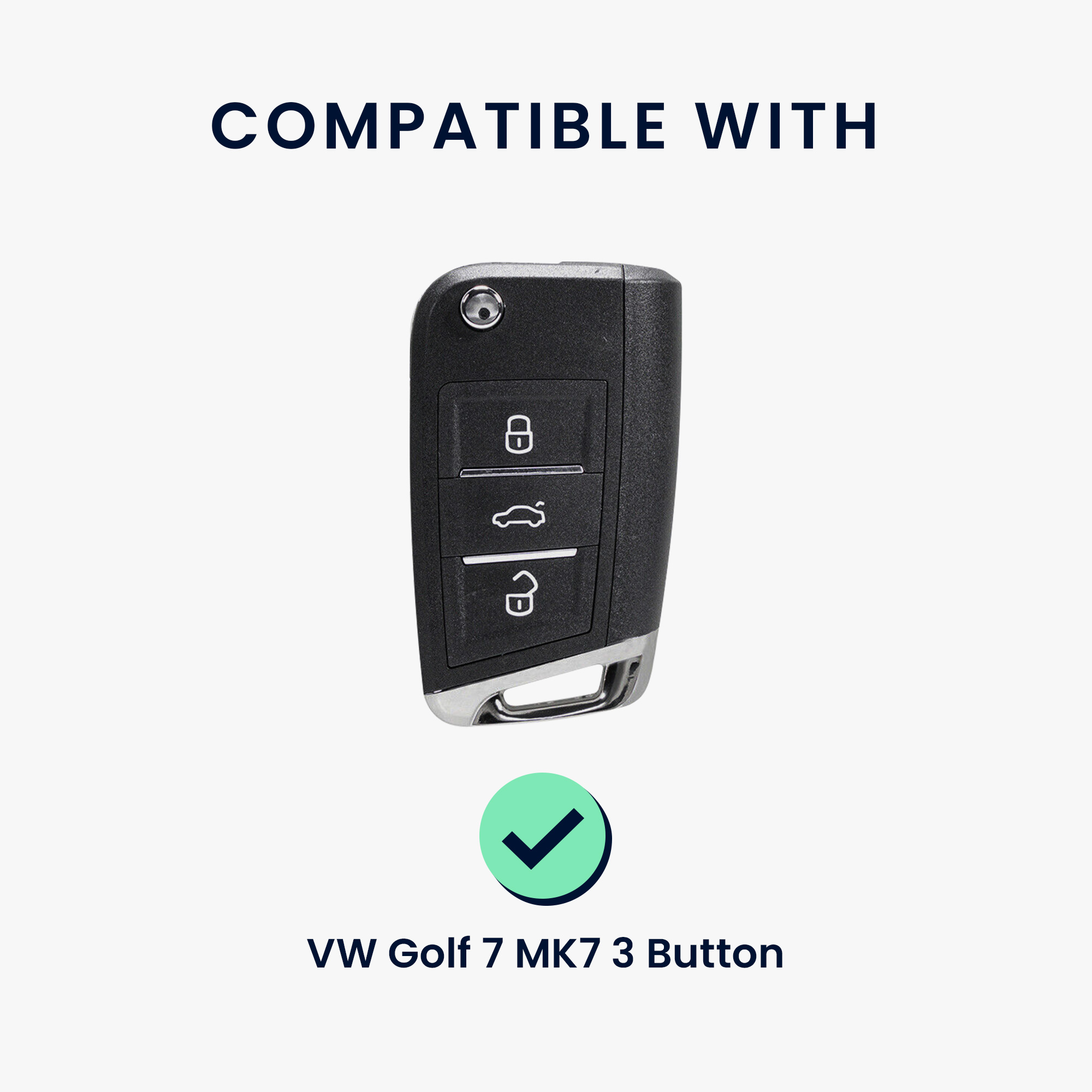 Pouzdro na klíč kwmobile pro VW Golf 7 MK7 3tlačítkový klíč - hnědá