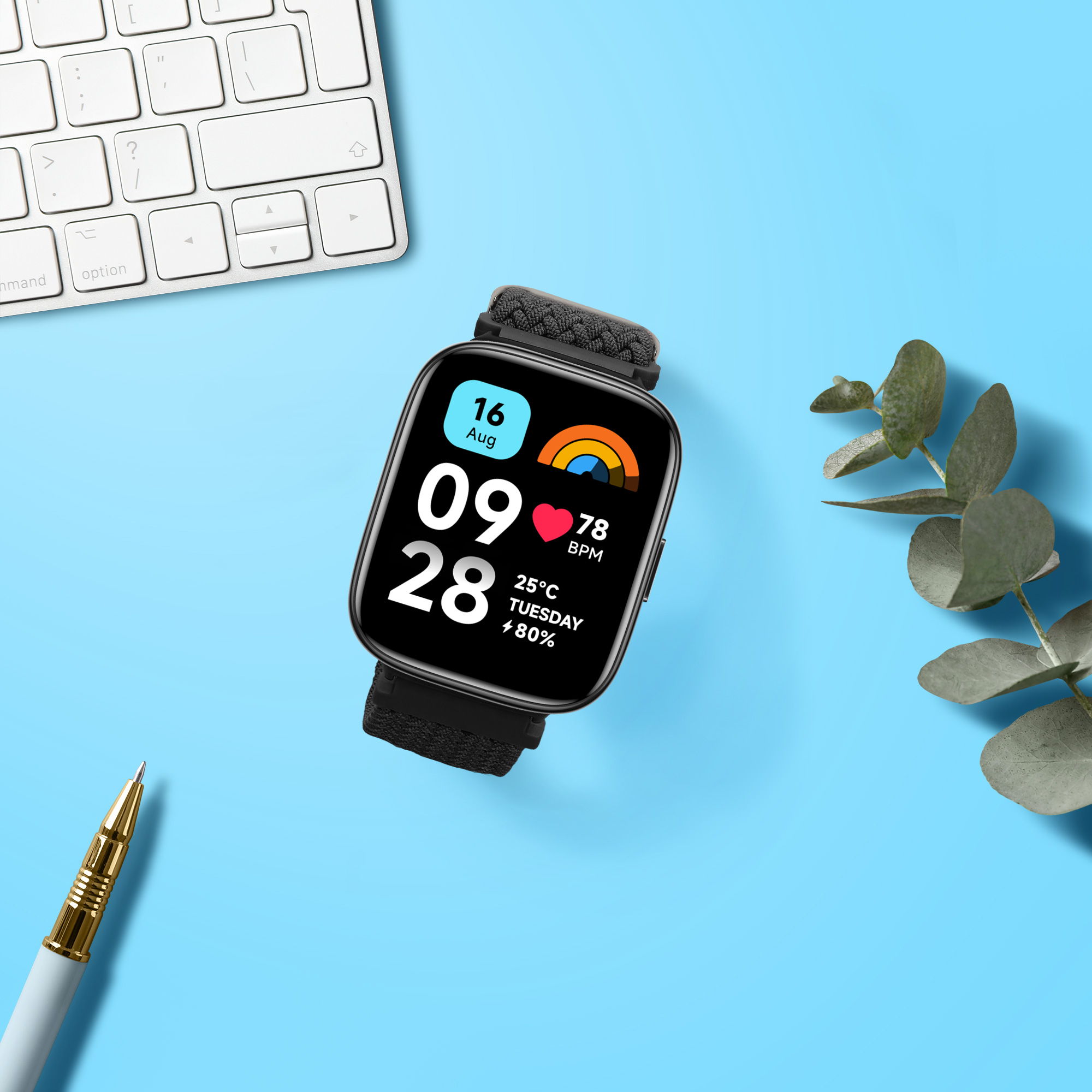 kwmobile řemínek k hodinkám Redmi Watch 3 Active - černá