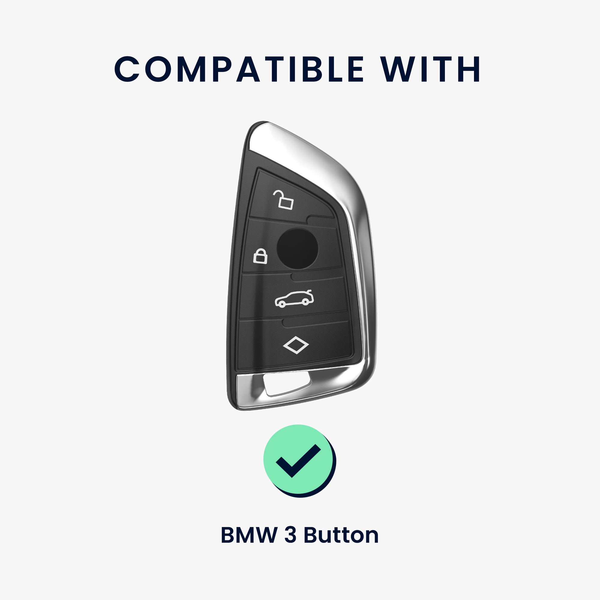 Obal na klíč BMW 3 tlačítka Smart Key kwmobile ‑ metalický karbon, zlatá / černá