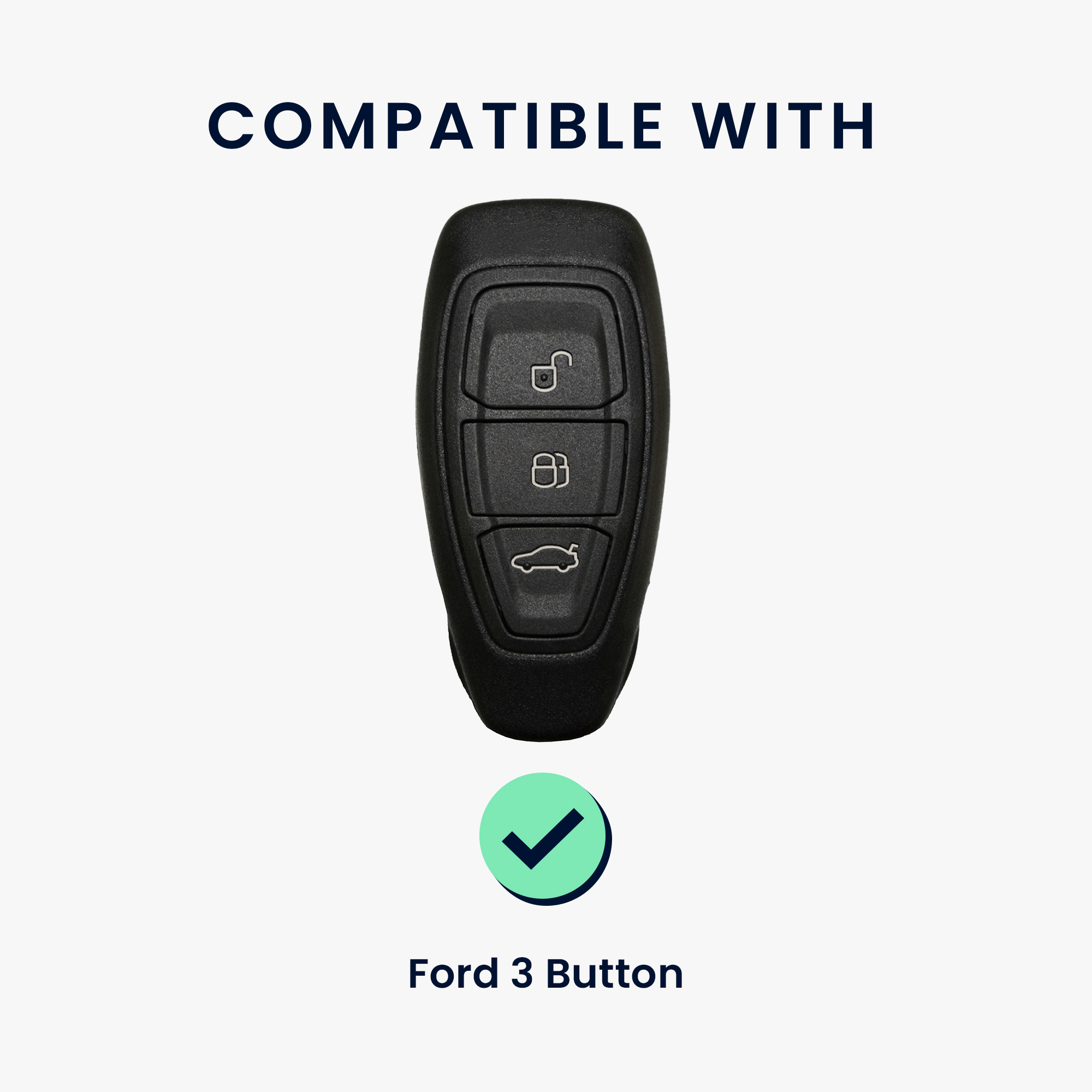 Kryt klíče Ford 3 tlačítka Keyless Go kwmobile, metalický karbon, zlatá / černá