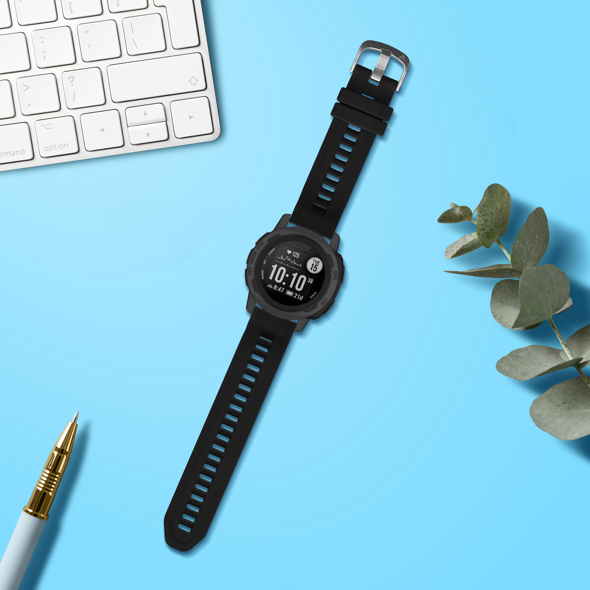 Řemínek na hodinky kwmobile Garmin Instinct 2S Watch Strap - černá