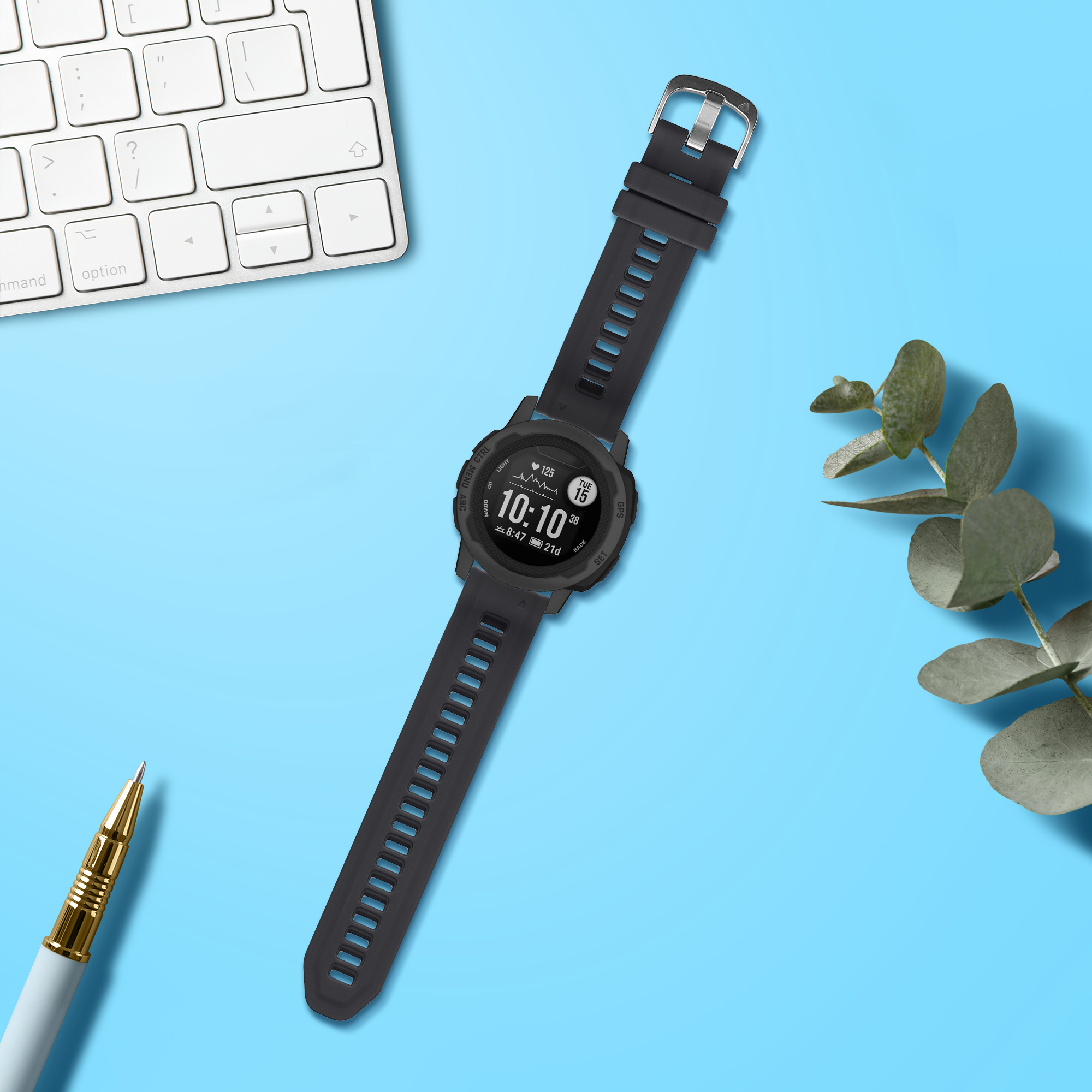Řemínek pro Garmin Instinct 2S kwmobile silikonové - šedá