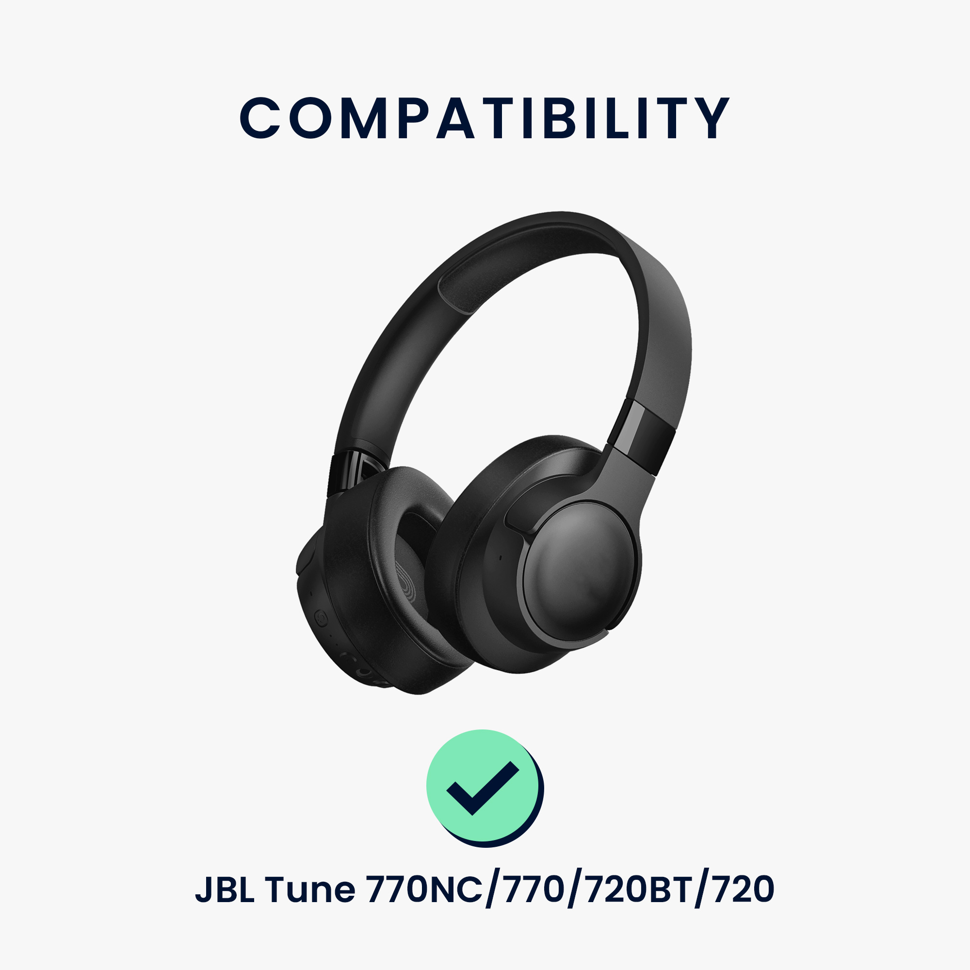 Náušníky kwmobile 2 ks pro JBL Tune 770NC / 770 / 720BT / 720 - černá