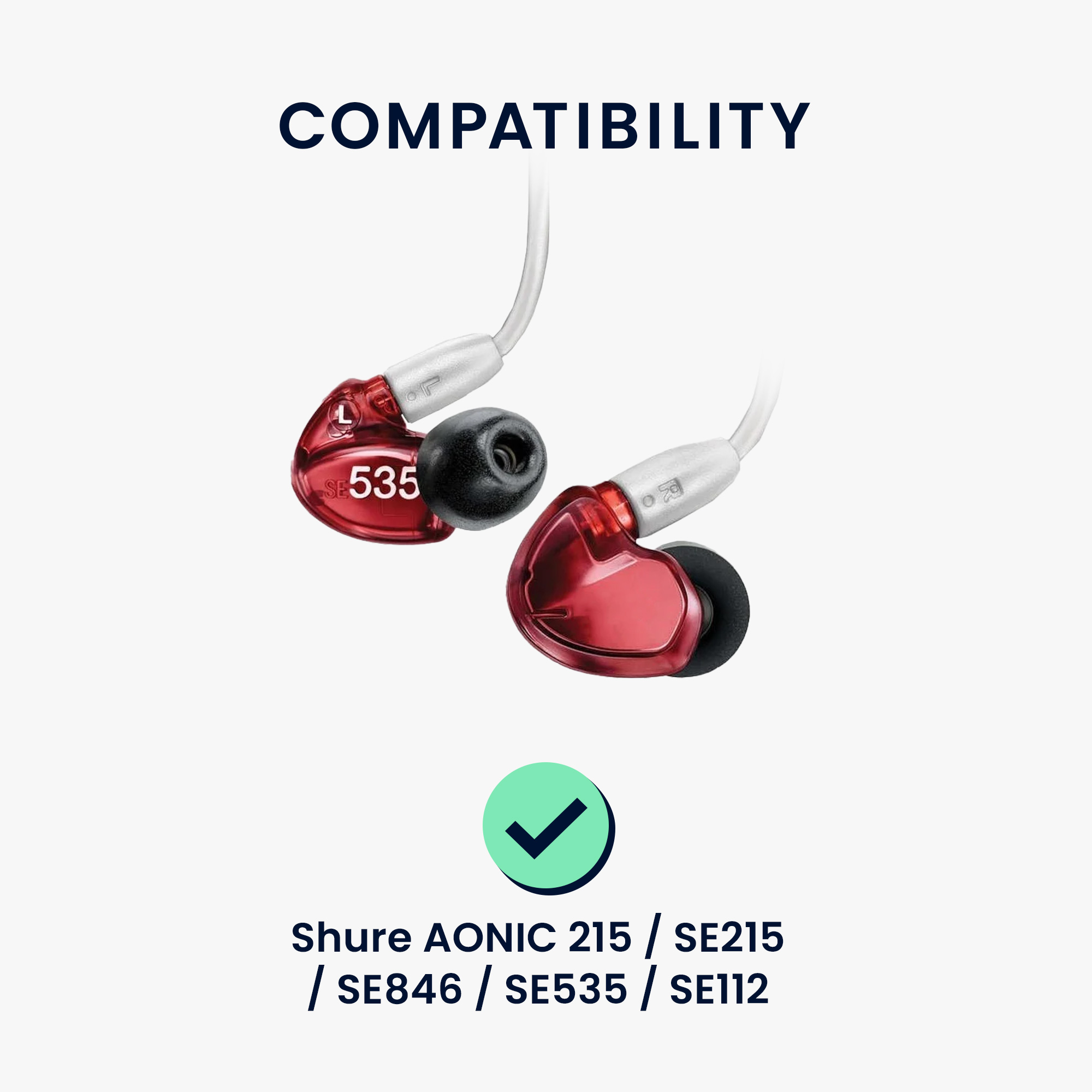 Sada 6 náhradních špuntů pro Shure AONIC 215 / SE215 / SE846 / SE535 / SE112 kwmobile - černá 