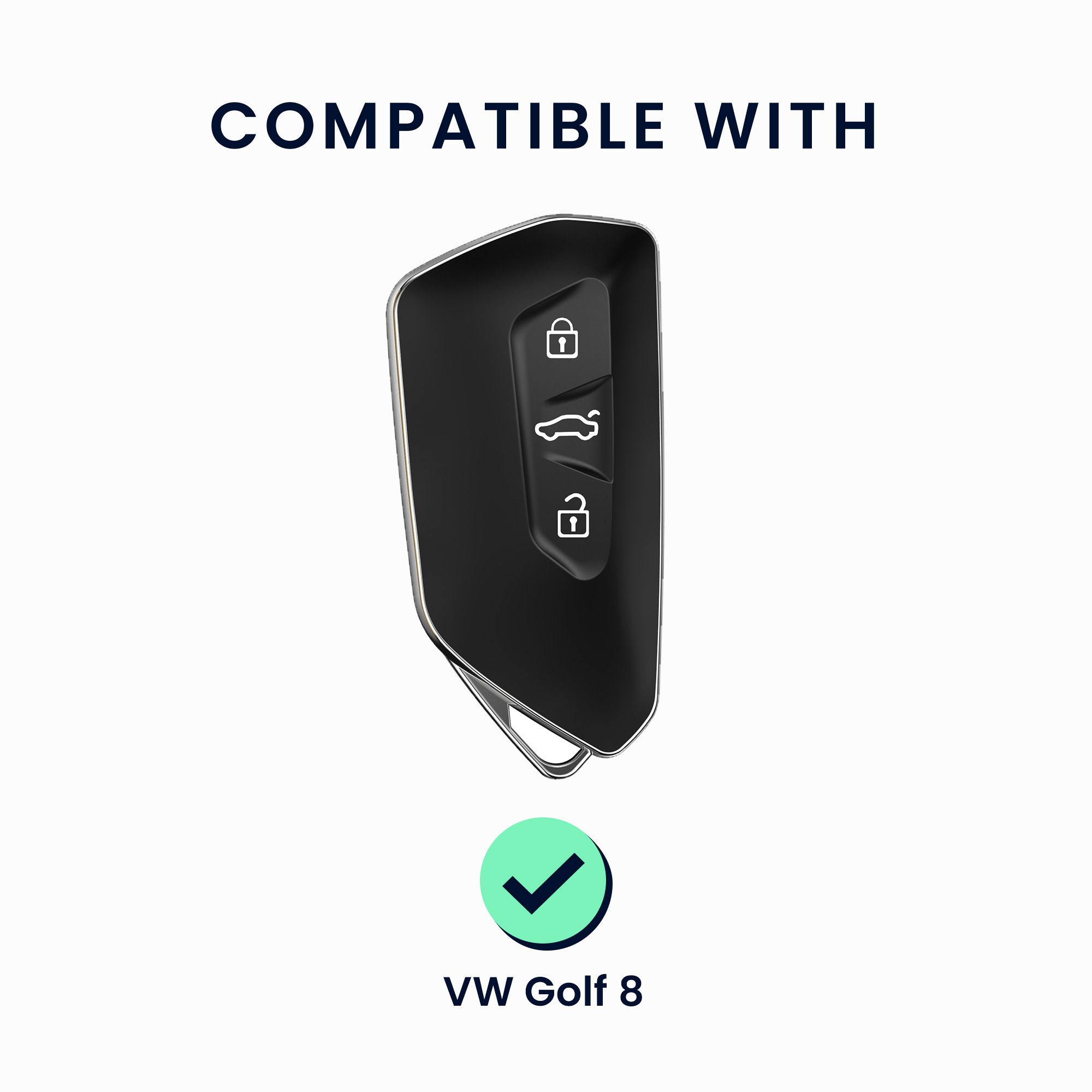 Pouzdro na klíč od auta kwmobile pro VW Golf 8, ID.3/ID.4/ID.5/ID.7, Seat/Škoda/Cupra - transparentní