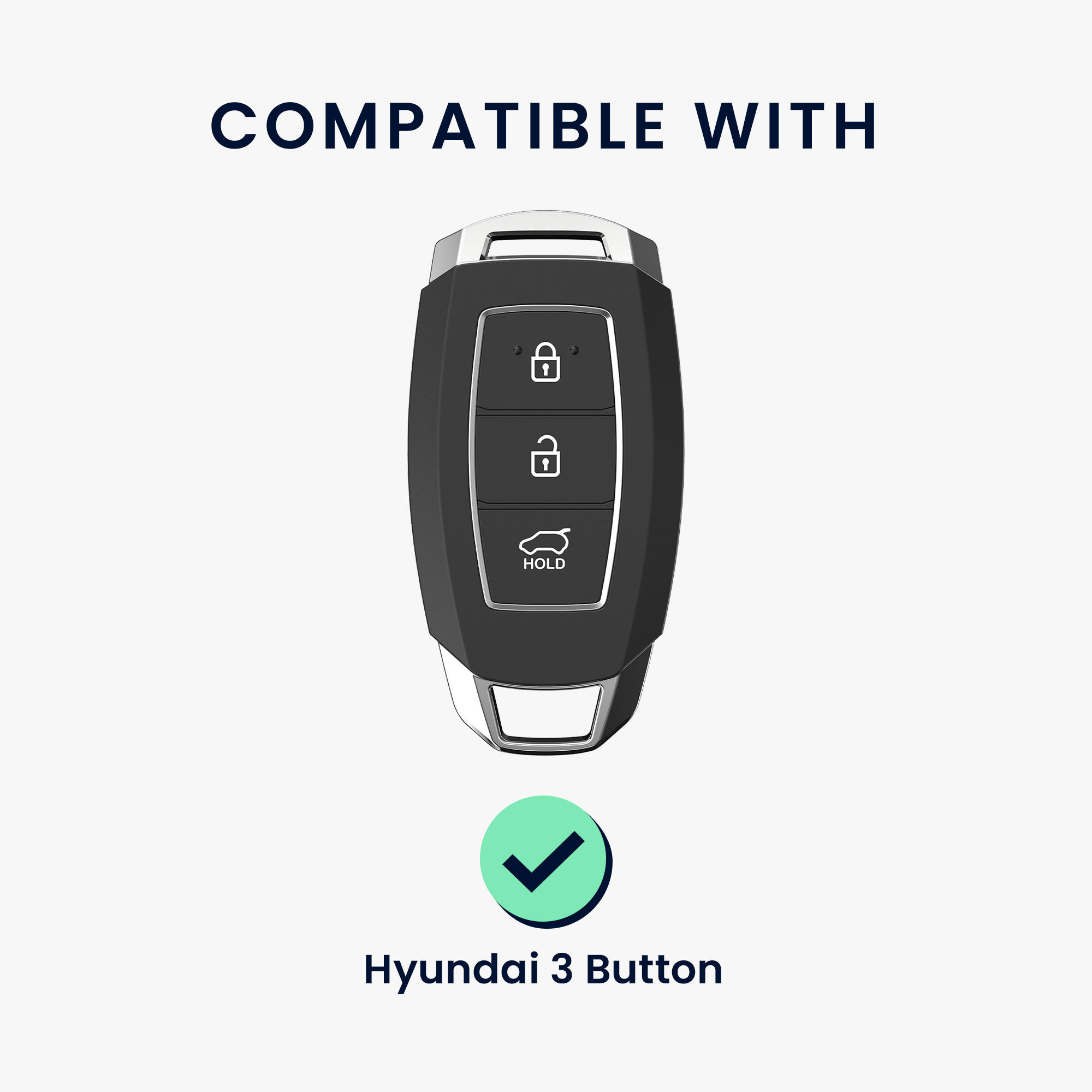 Obal na klíč pro Hyundai se 3 tlačítky Keyless Go, měkké protiskluzové TPU odolné proti poškrábání kwmobile ‑ černá / čirá