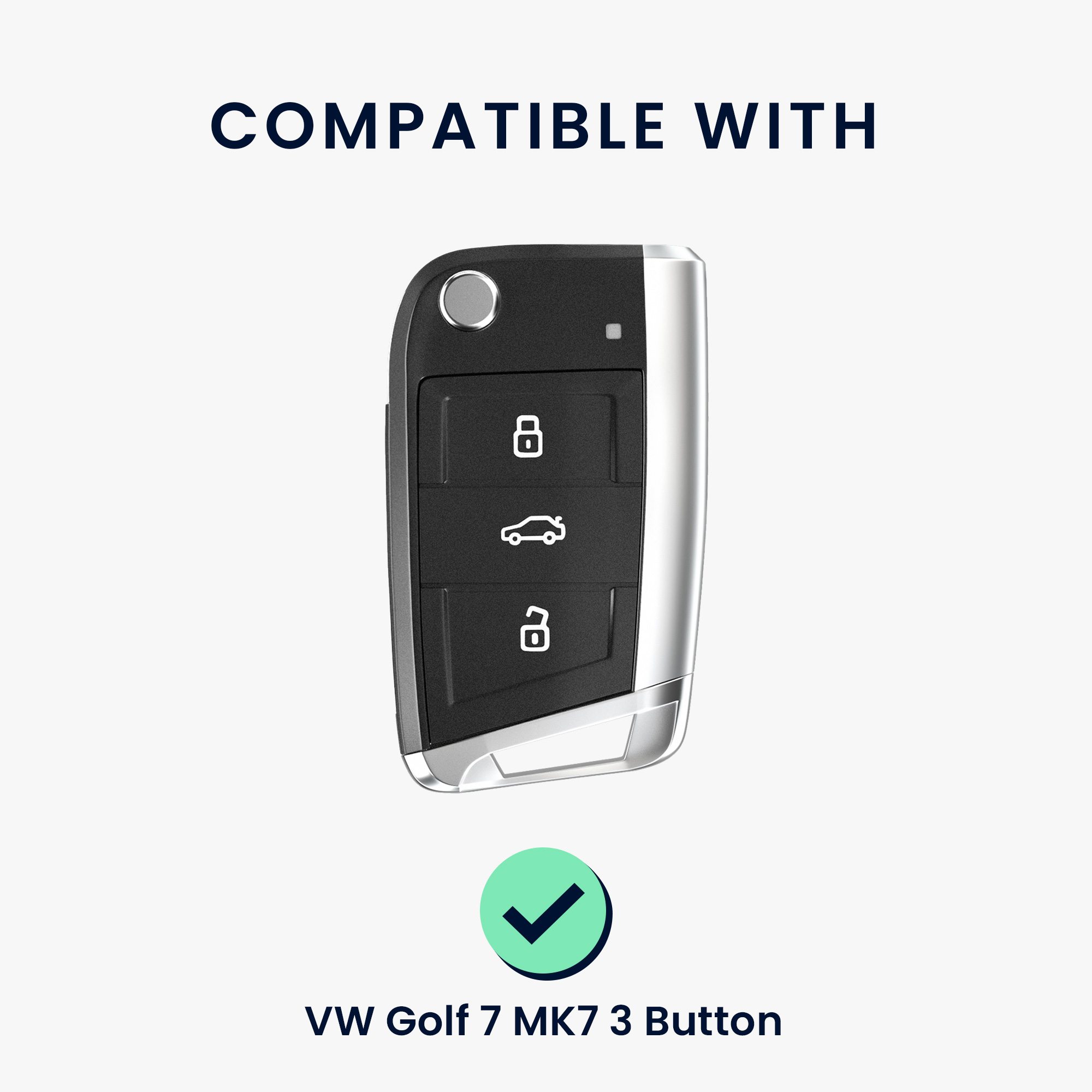 Pouzdro na klíč kwmobile pro VW Golf 7 MK7 3tlačítkový klíč - transparentní