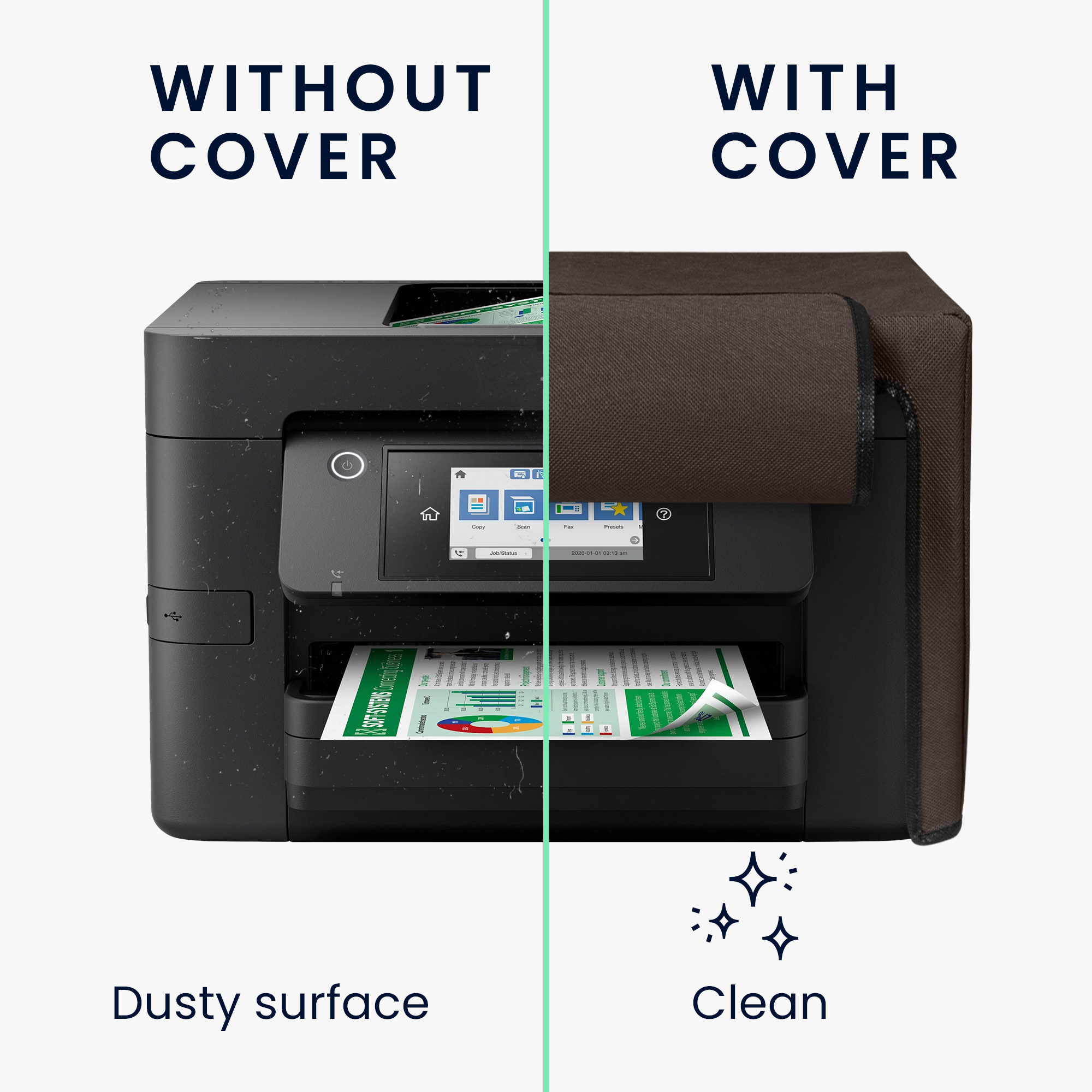 Ochranný kryt proti prachu pro Epson Workforce WF-4820 kwmobile - čokoládová