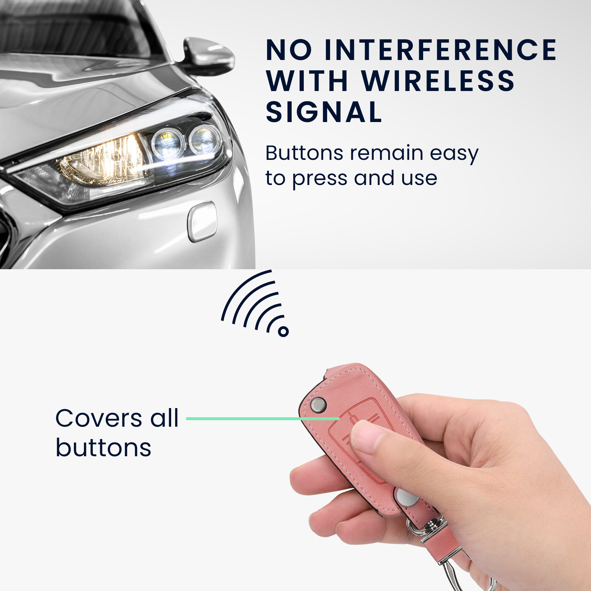 Pouzdro na klíč od auta kwmobile pro Vauxhall (Opel) 2 Button Car Flip Key, pudrově růžová