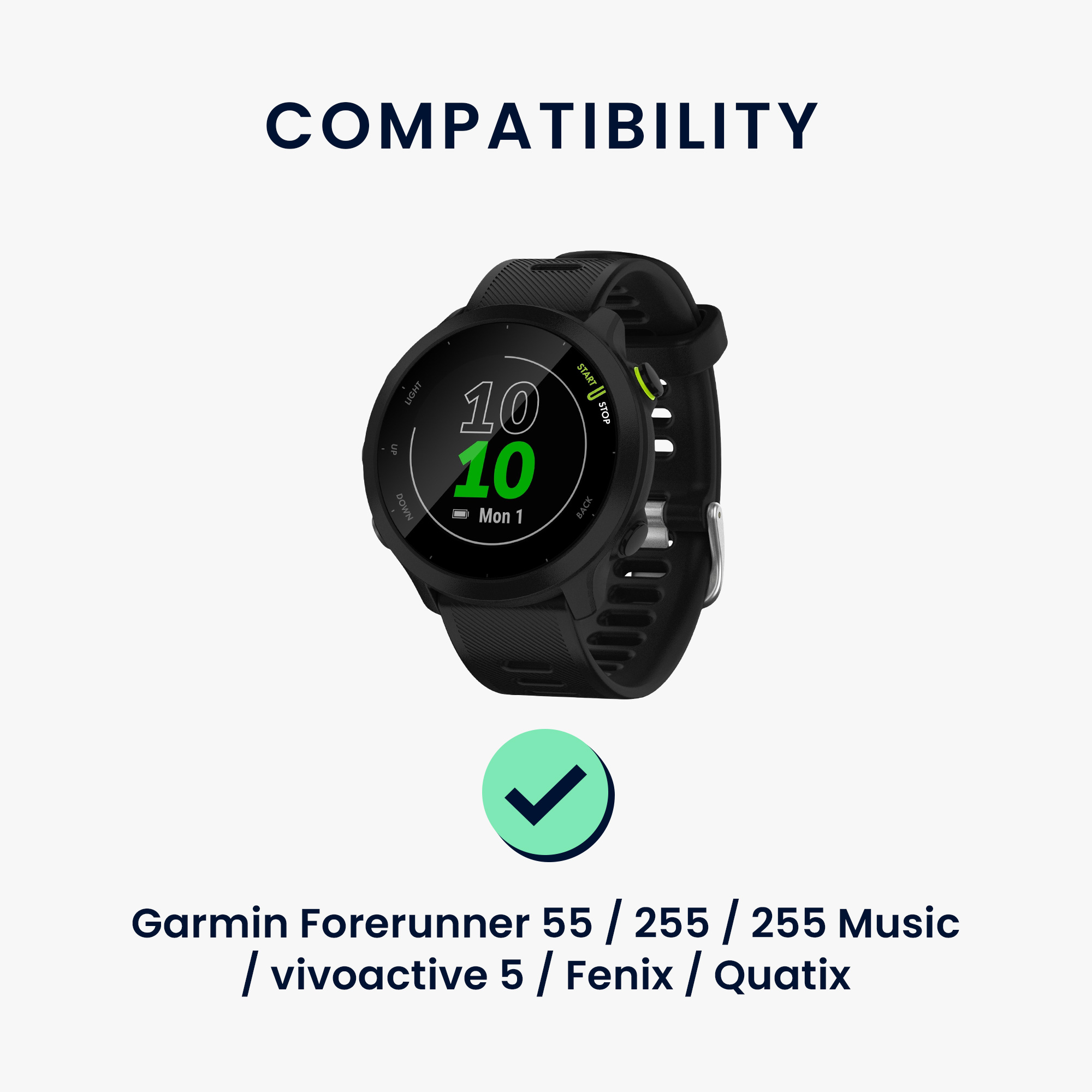 Nabíjecí kabel Garmin Forerunner 55 / 255 / kwmobile USB-C černý