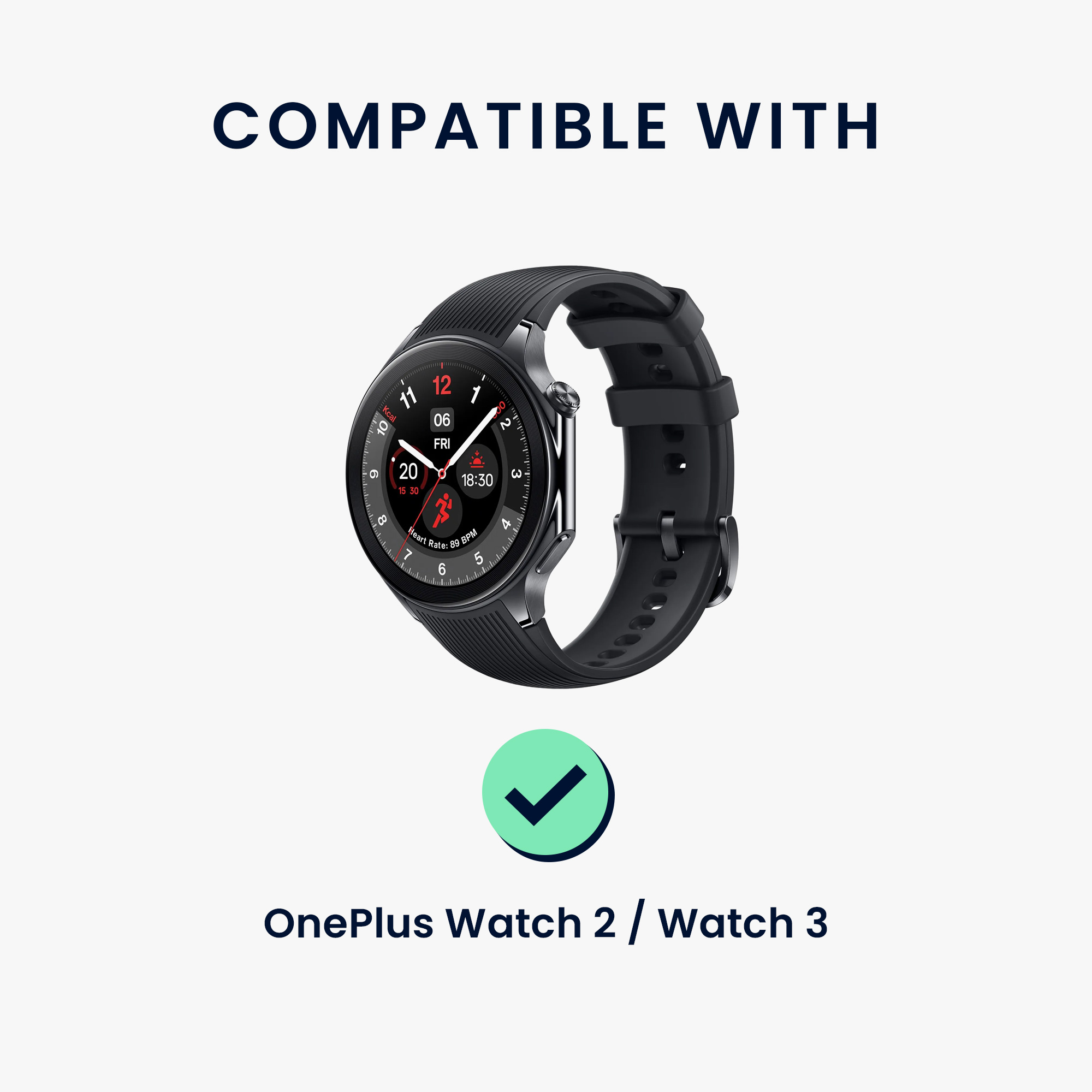 Nabíjecí kabel kwmobile pro OnePlus Watch 2 / Watch 3 - matně bílá