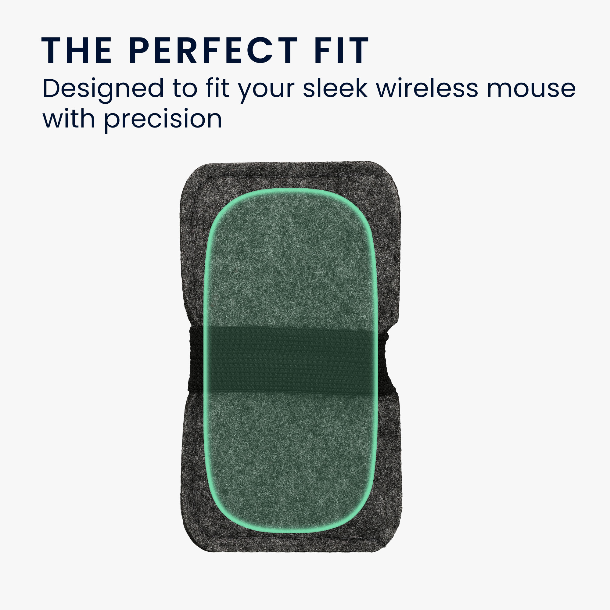 Plstěné pouzdro na myš Apple Magic Mouse 1 / 2 / Logitech Pebble kwmobile ‑ tmavě šedá / černá