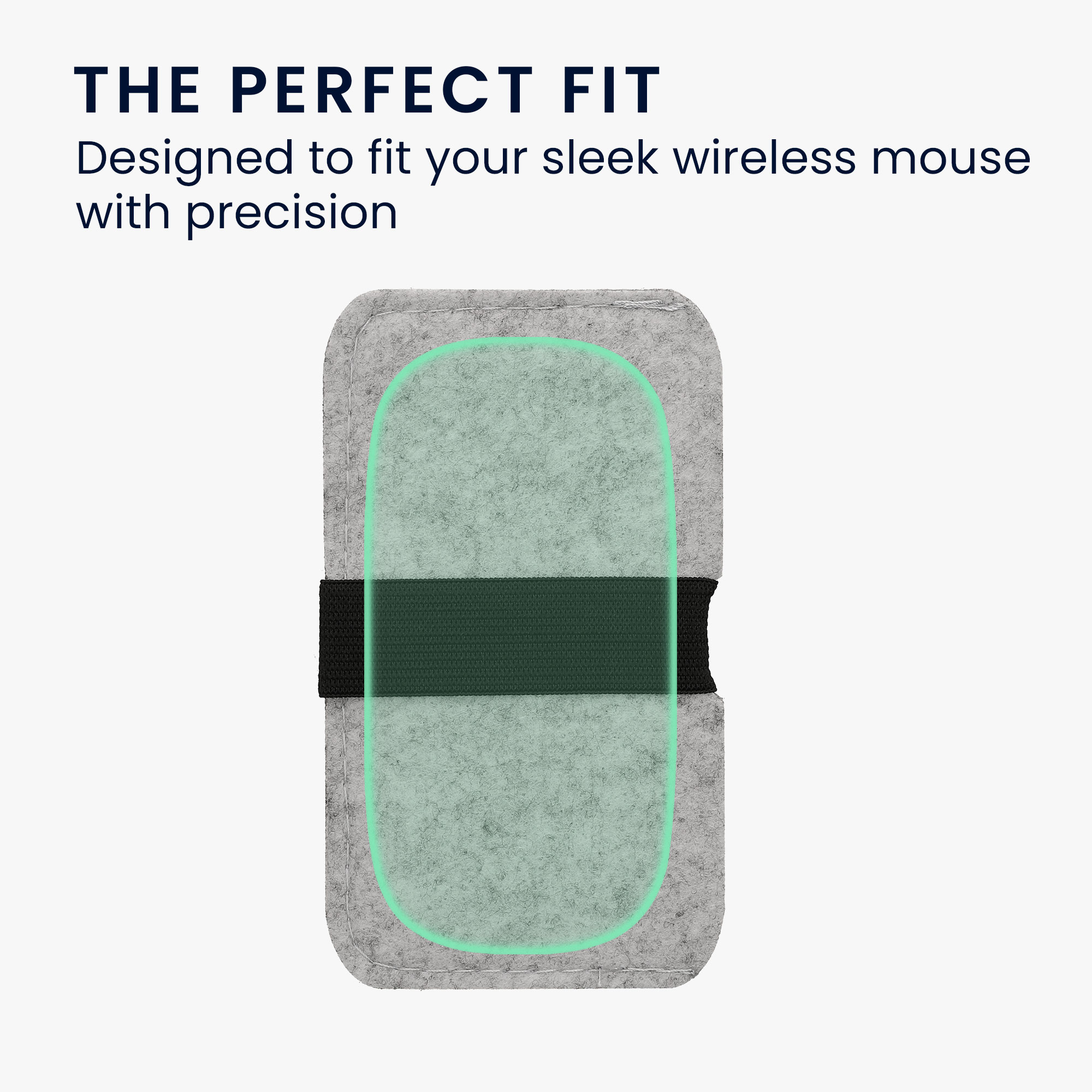 Plstěné pouzdro na myš Apple Magic Mouse 1 / 2 / Logitech Pebble kwmobile ‑ světle šedá / černá