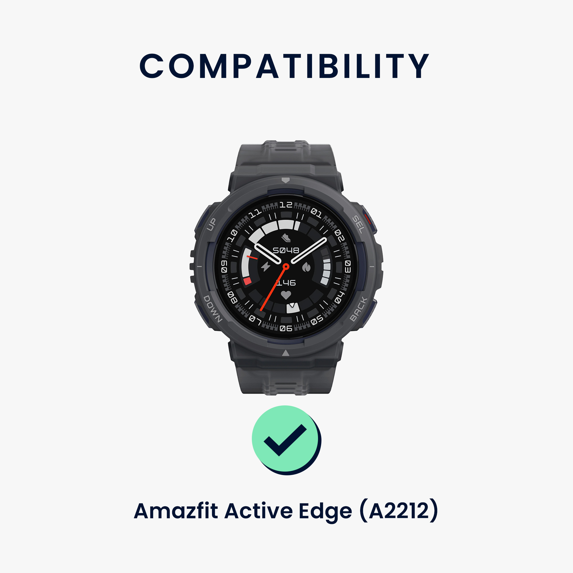Řemínky pro Amazfit Active Edge (A2212) kwmobile silikonové - tmavě modrá / bílá
