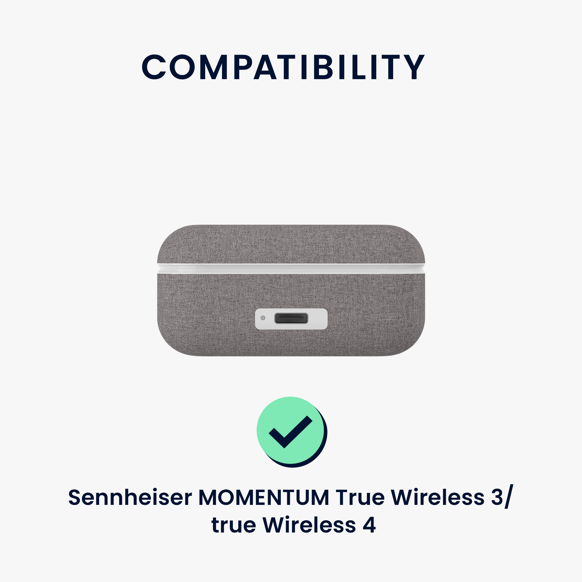 Obal pro Sennheiser MOMENTUM True Wireless 3 / true Wireless 4 kwmobile s karabinou silikonové - oranžová