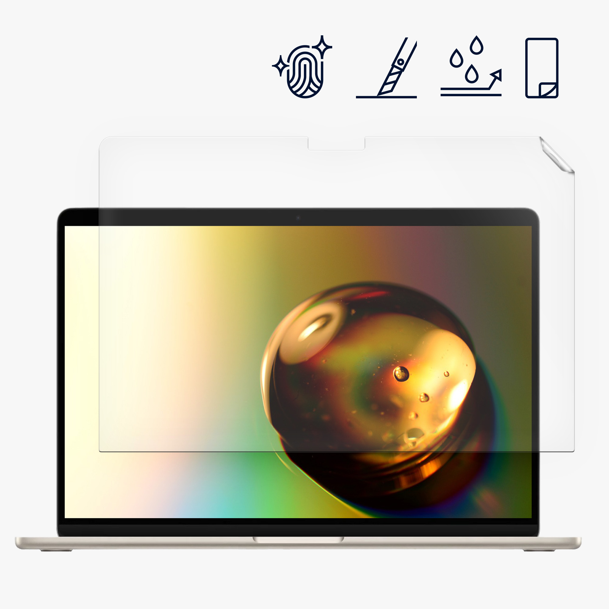Ochranná fólie na displej notebooku kwmobile pro Apple Macbook Air 13.6 M3 2024 A3113 / M2 A2681