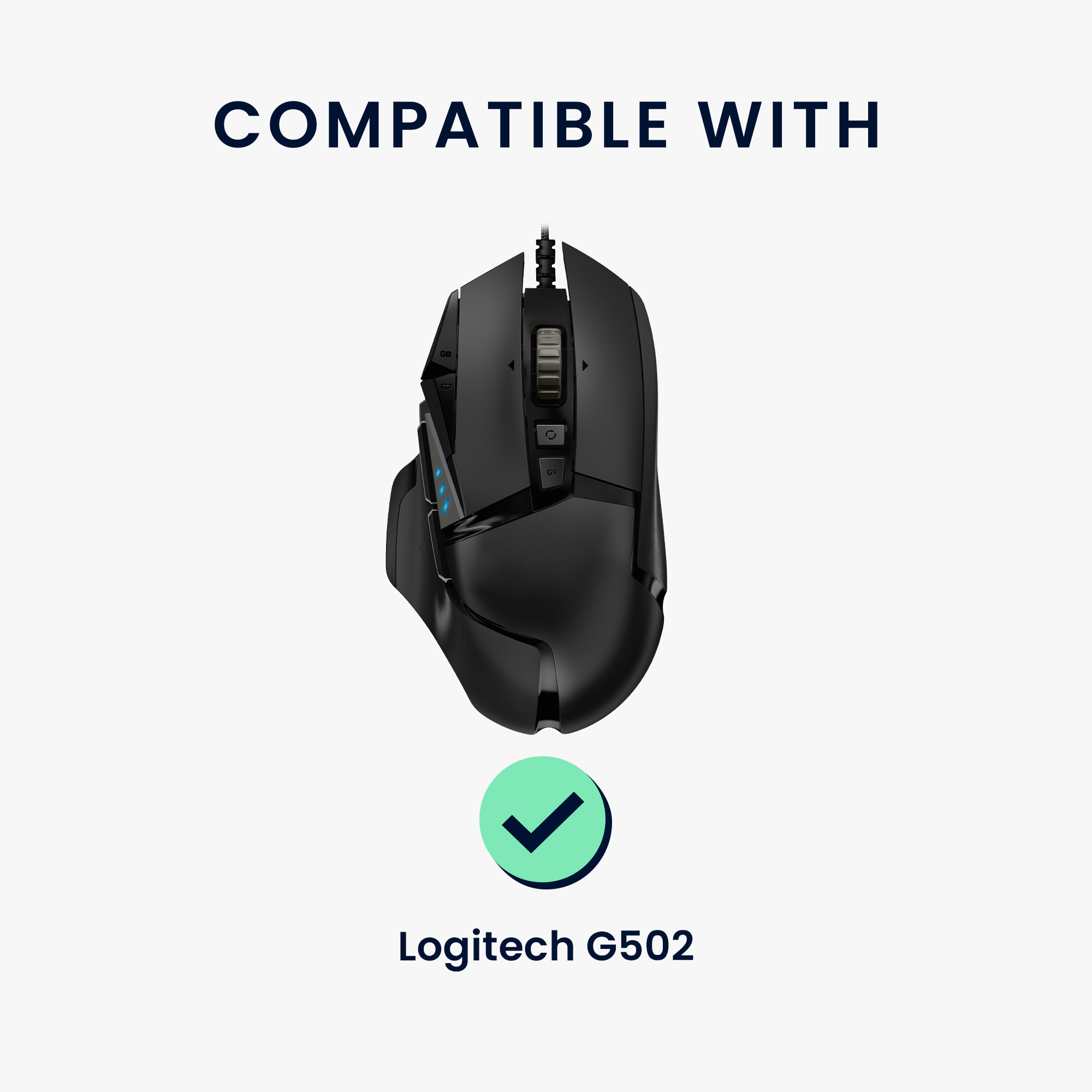 Grip tape ekokůže herní myš Logitech G502 kwmobile bílá