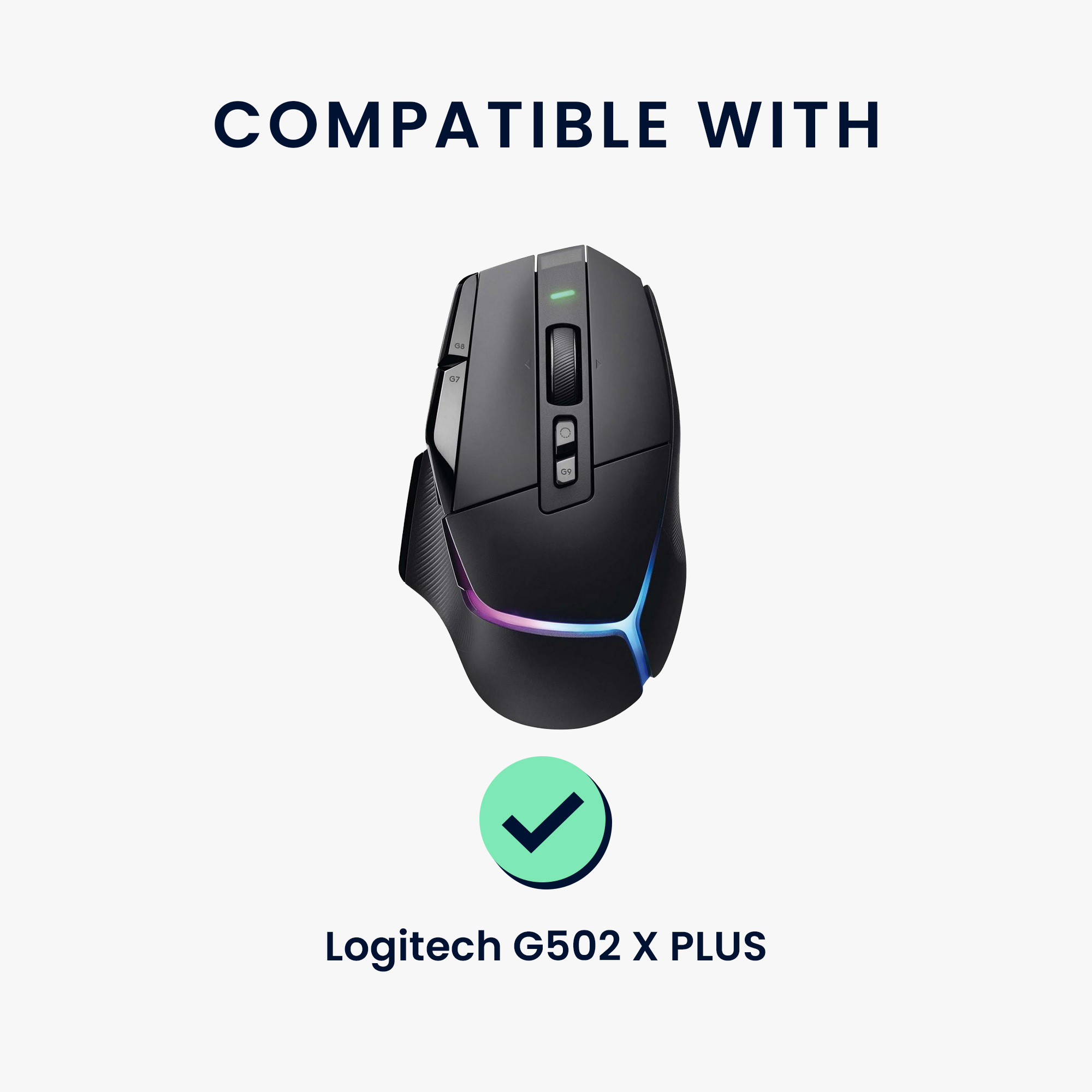 Protiskluzová páska na myš pro Logitech G502 X Plus kwmobile z eko kůže - černá