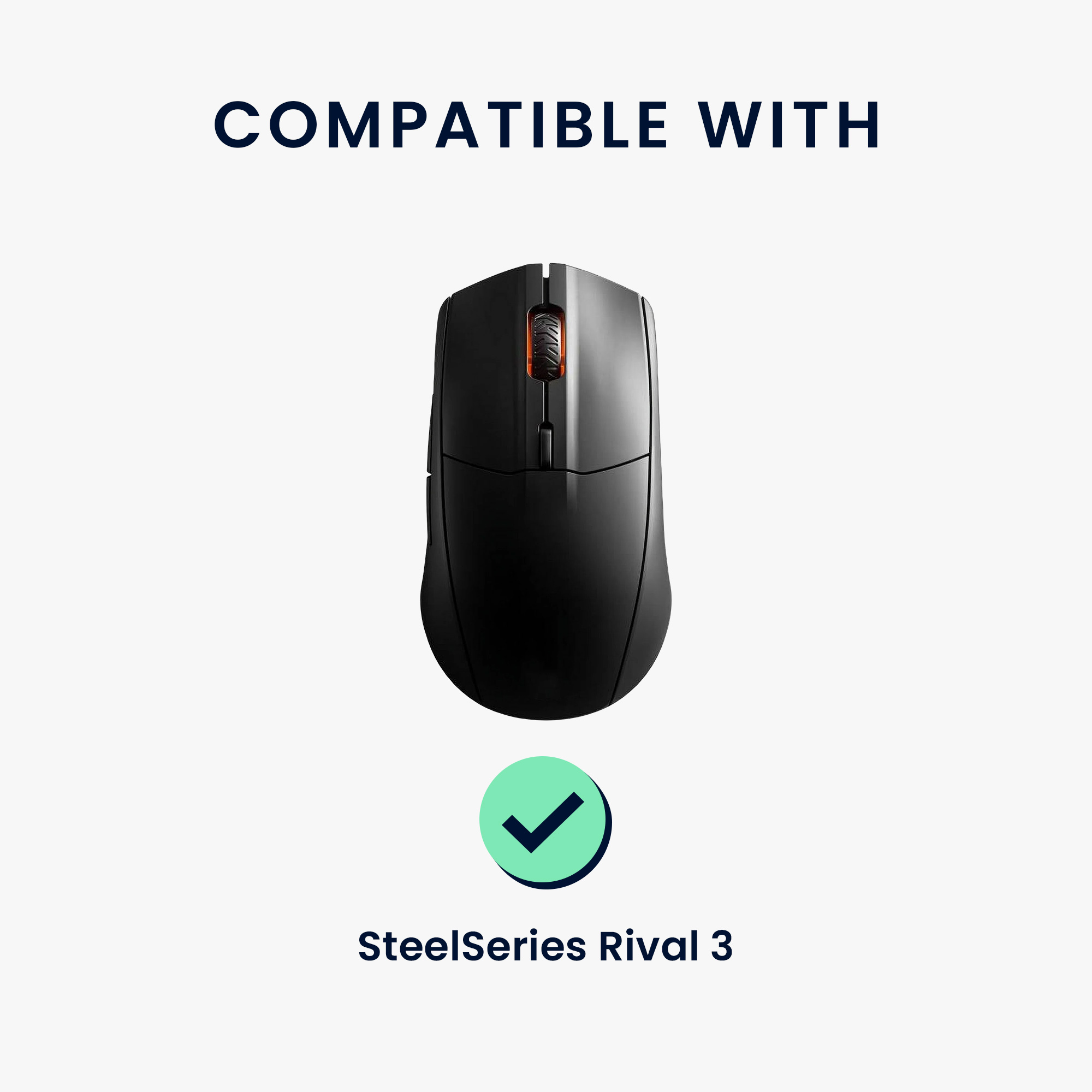 Protiskluzová páska na myš pro SteelSeries Rival 3 kwmobile z eko kůže - černá