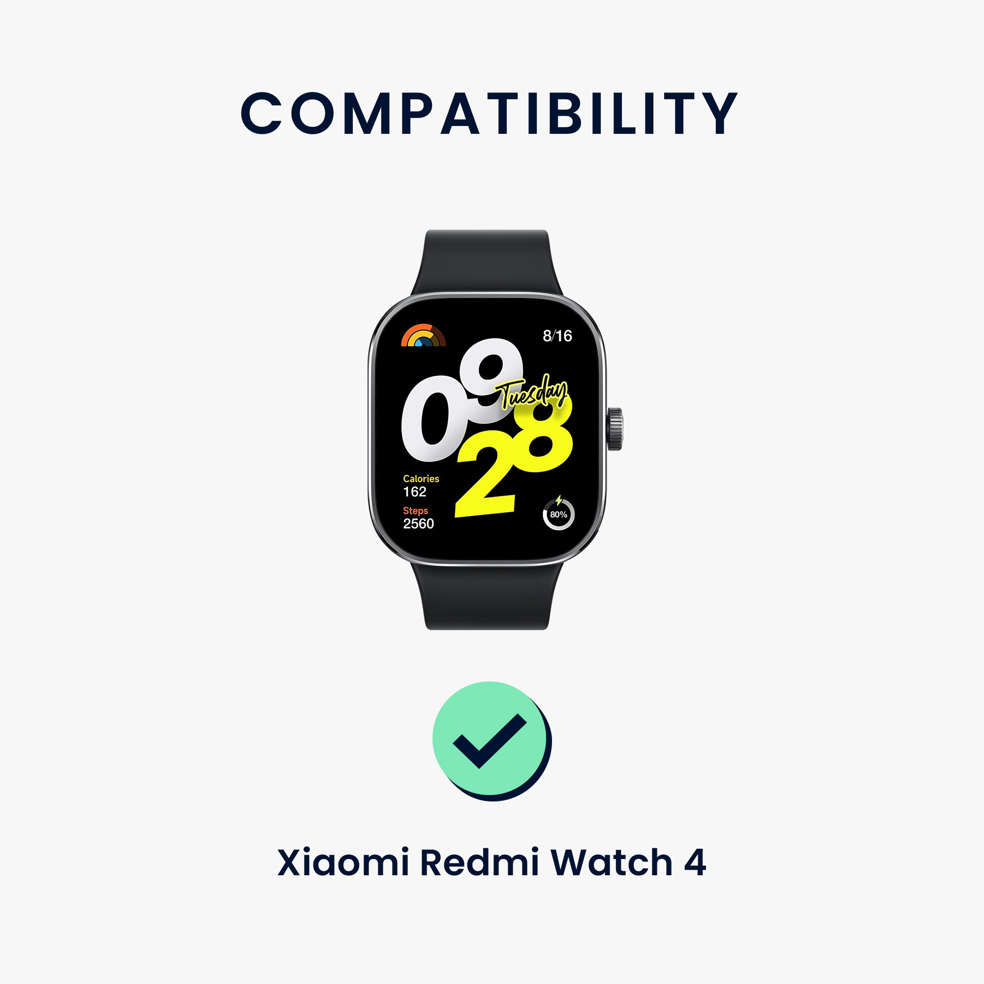 kwmobile řemínek k hodinkám Redmi Watch 4 - šedá