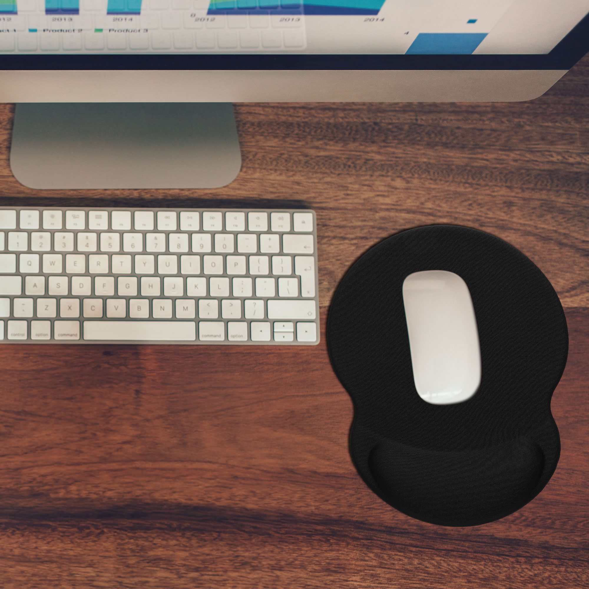 Ergonomická podložka pod myš s gelovou opěrkou - černá
