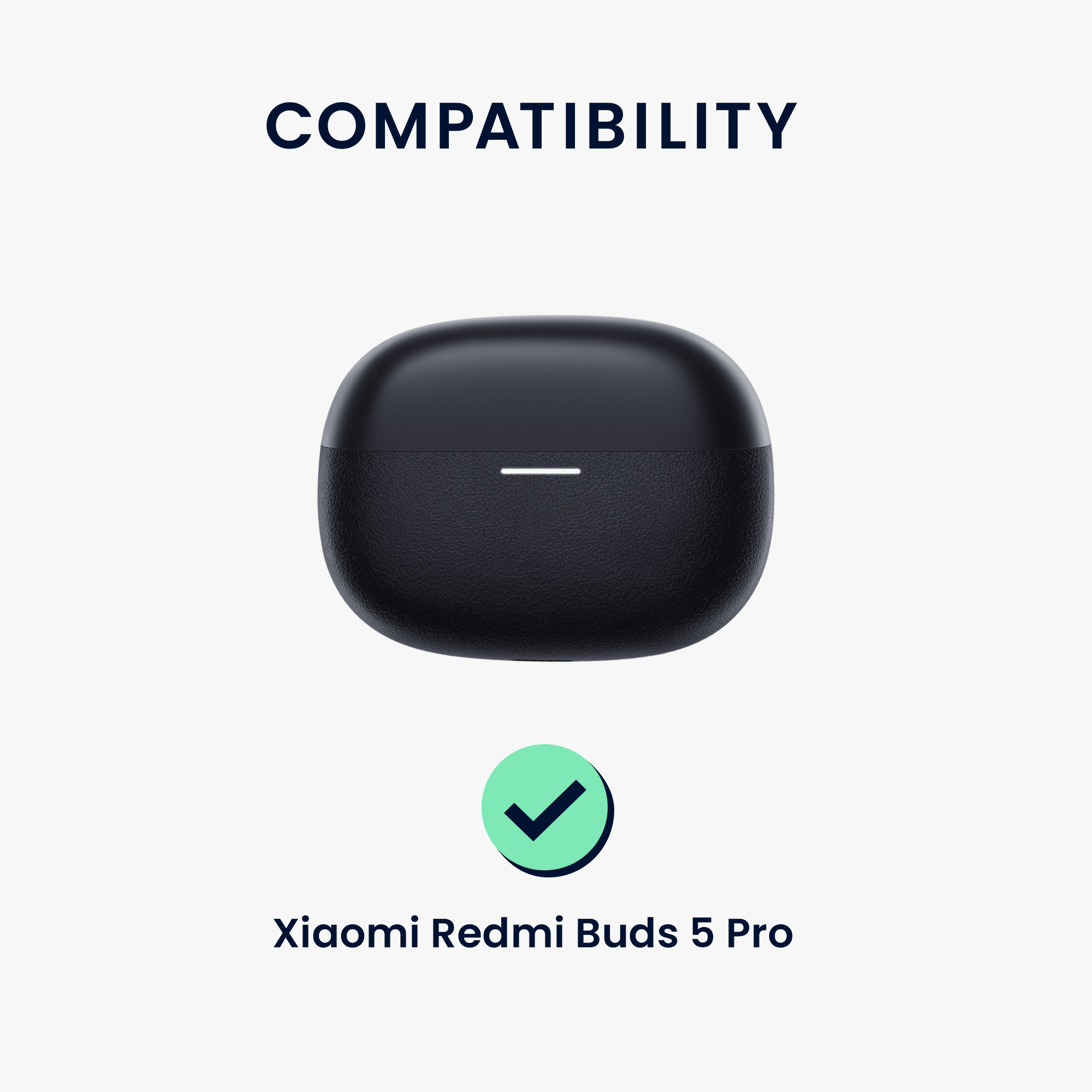 Designový obal pro Xiaomi Redmi Buds 5 Pro kwmobile s karabinou silikonové - bílá / černá