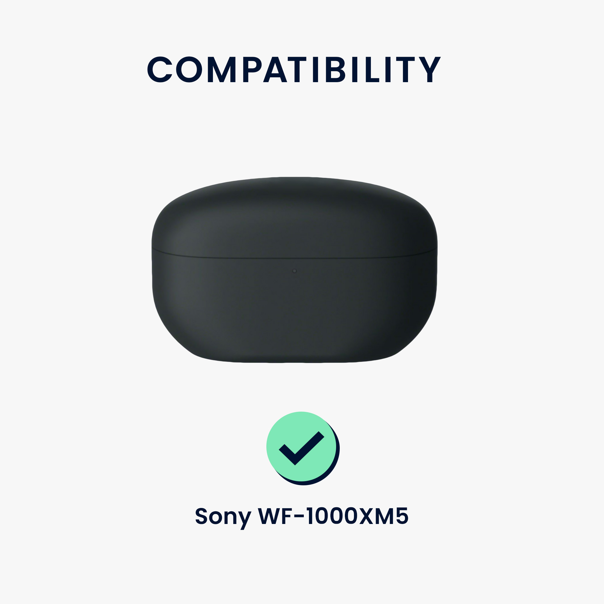 Designový obal pro Sony WF-1000XM5 kwmobile s karabinou silikonové - černá