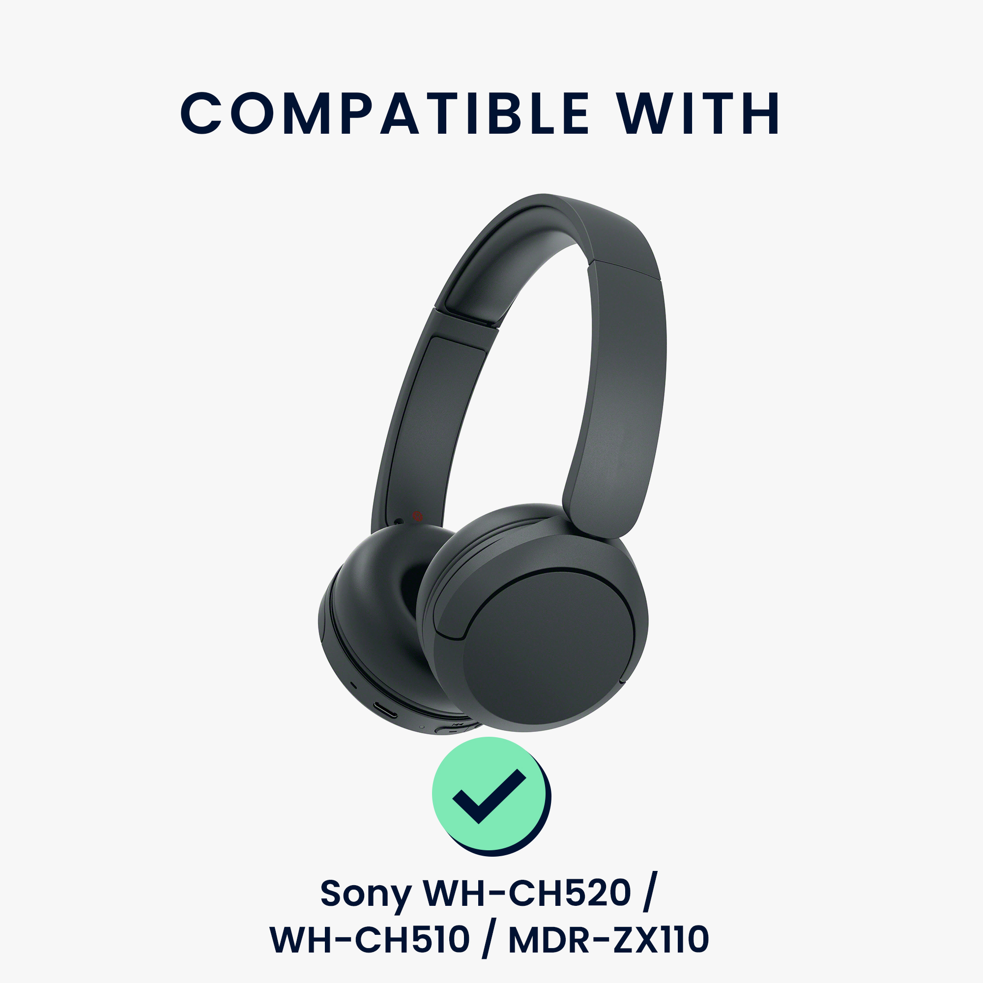 Pouzdro kwmobile na sluchátka Sony WH-CH520 / WH-CH510 / MDR-ZX110 - motiv kočky, oranžová / černá / bílá