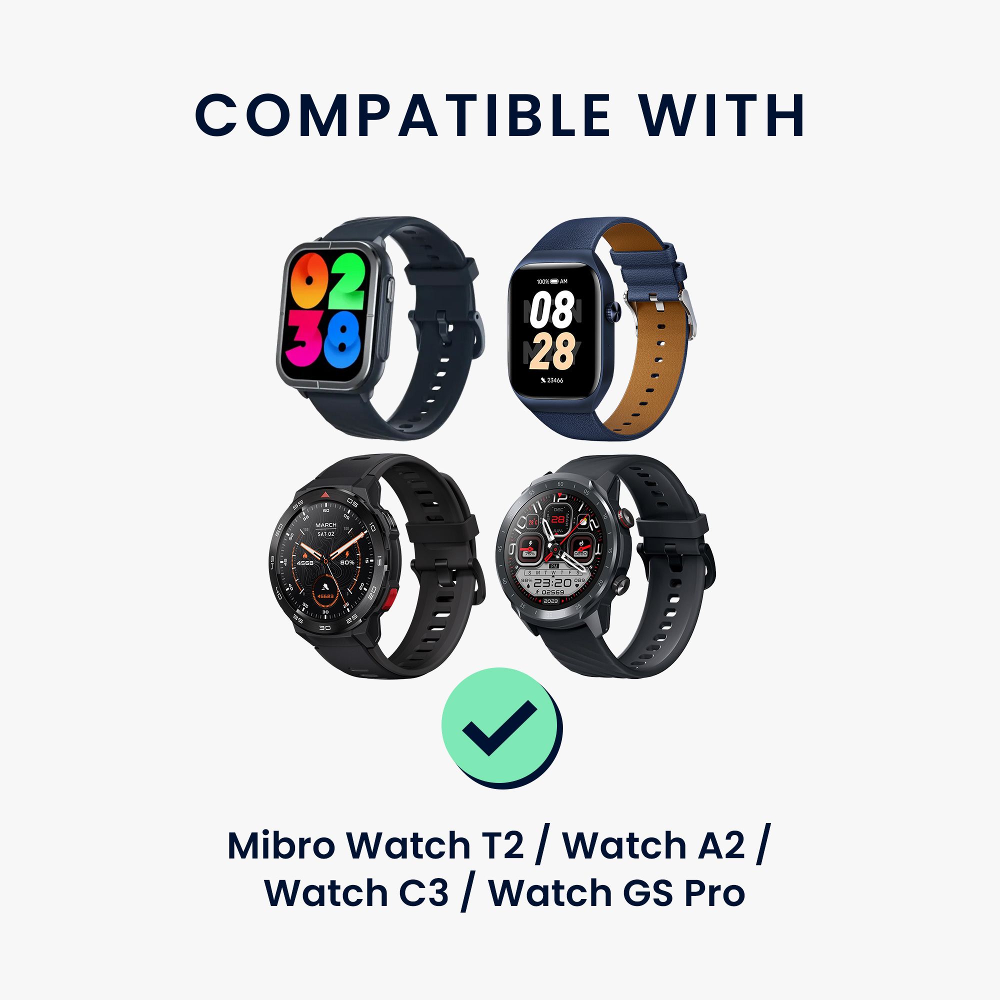 Nabíjecí kabel kwmobile pro Mibro Watch T2 / Watch A2 / Watch C3 / Watch GS Pro, černá