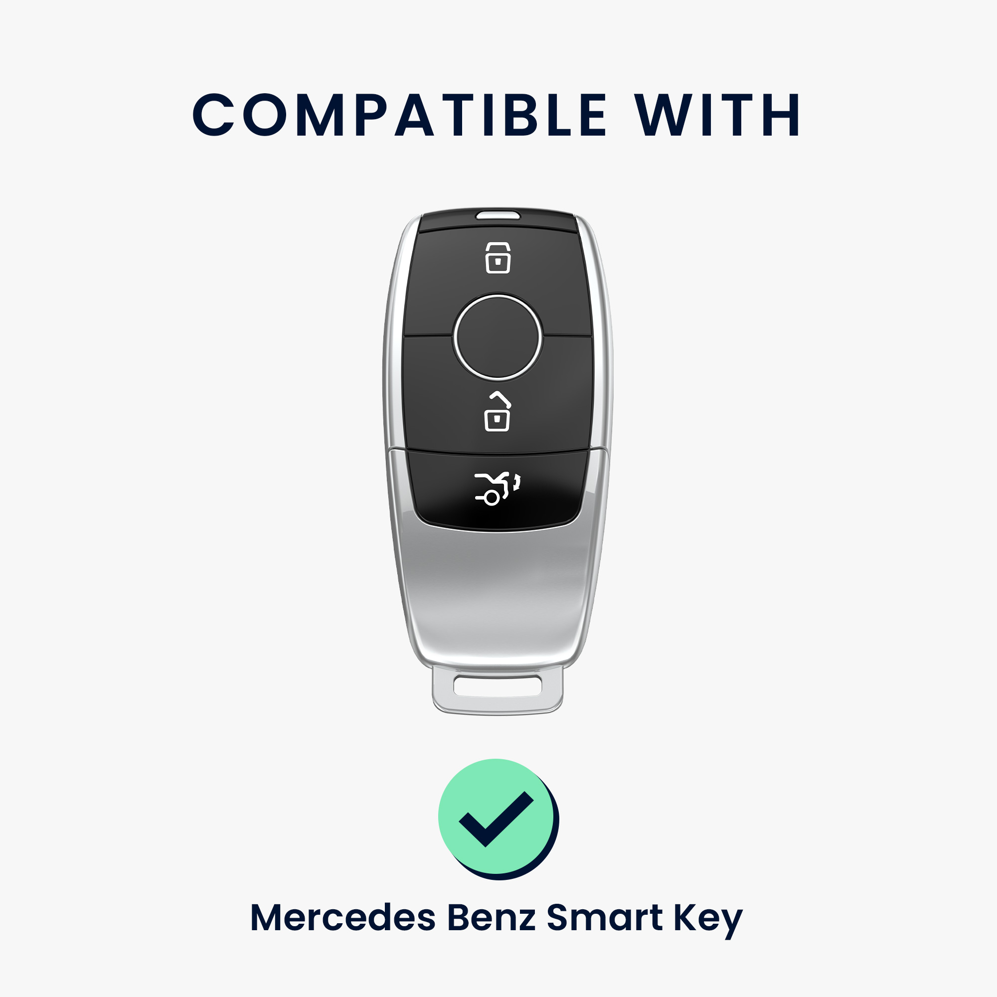 Obal na klíč pro Mercedes-Benz Smart Key (pouze Keyless), měkké protiskluzové TPU odolné proti poškrábání kwmobile ‑ čirá