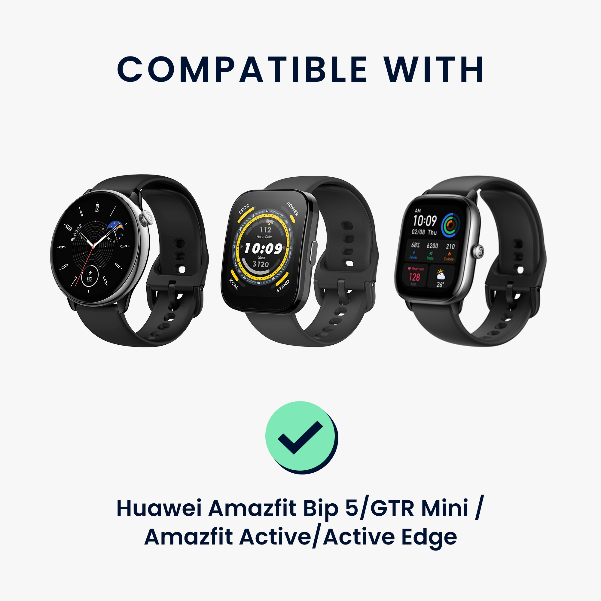 Nabíjecí kabel pro Huawei Amazfit Bip 5 / GTR Mini / Amazfit Active / Active Edge kwmobile - černá