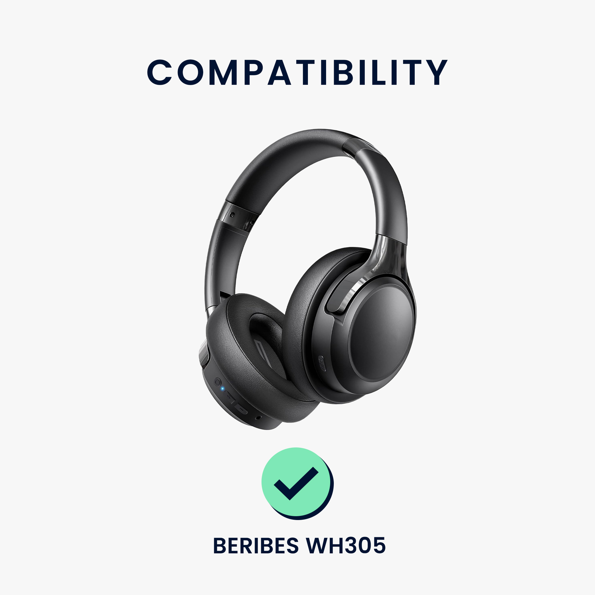 Náhradní náušníky kwmobile pro BERIBES WH305 - 2 ks - černá