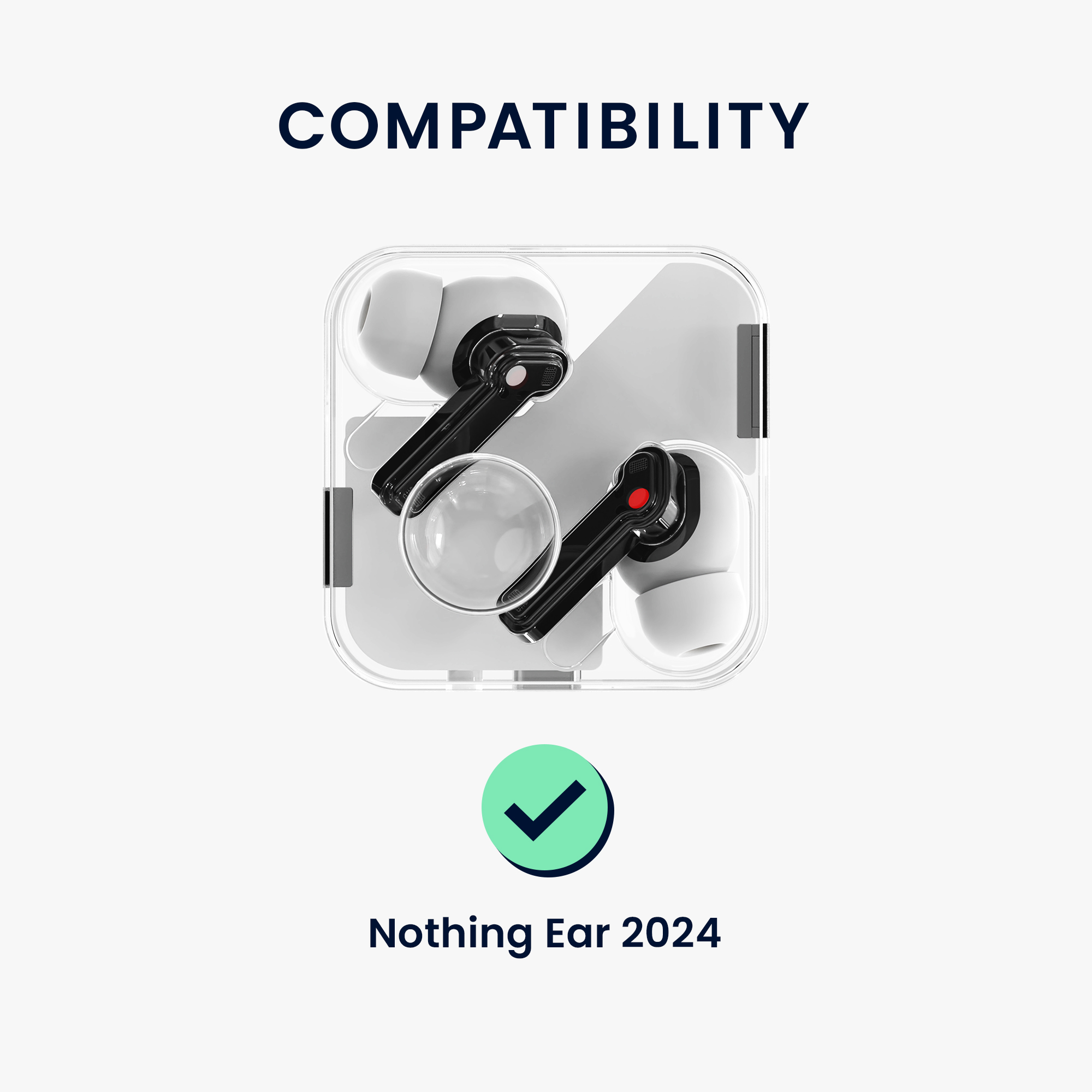 Pouzdro na sluchátka kwmobile pro CMF by Nothing Nothing Ear 2024, transparentní
