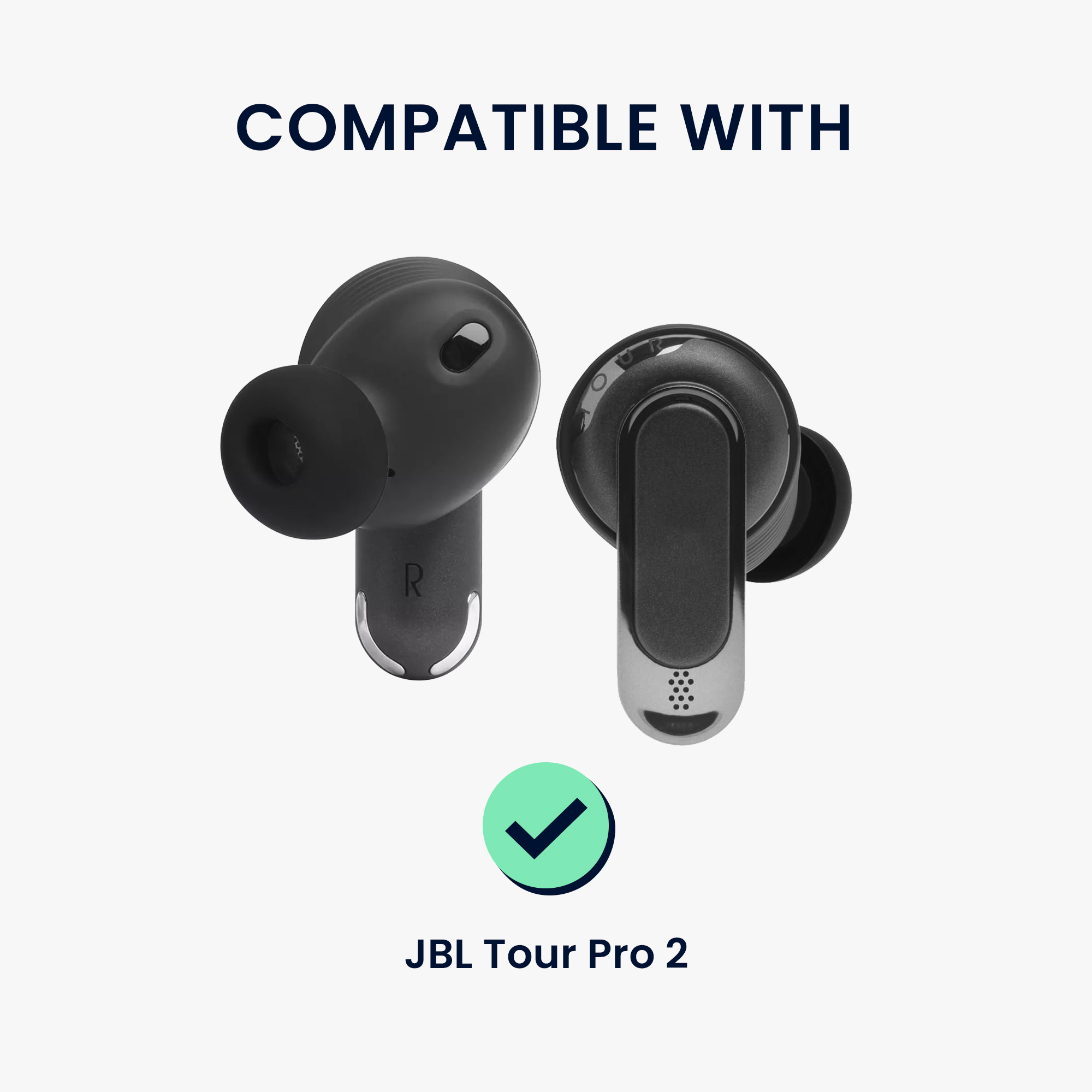 6 ks Silikonové nástavce do sluchátek JBL Tour Pro 2 kwmobile - černá