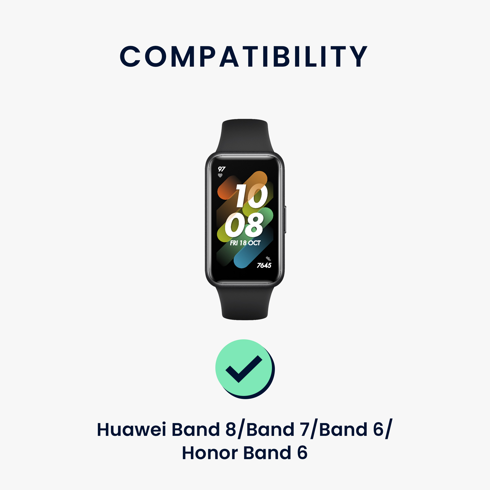 Sada silikonových řemínků na chytré hodinky Huawei Band 9 / Band 8 7 6 Pro / Honor Band 7 6 černé