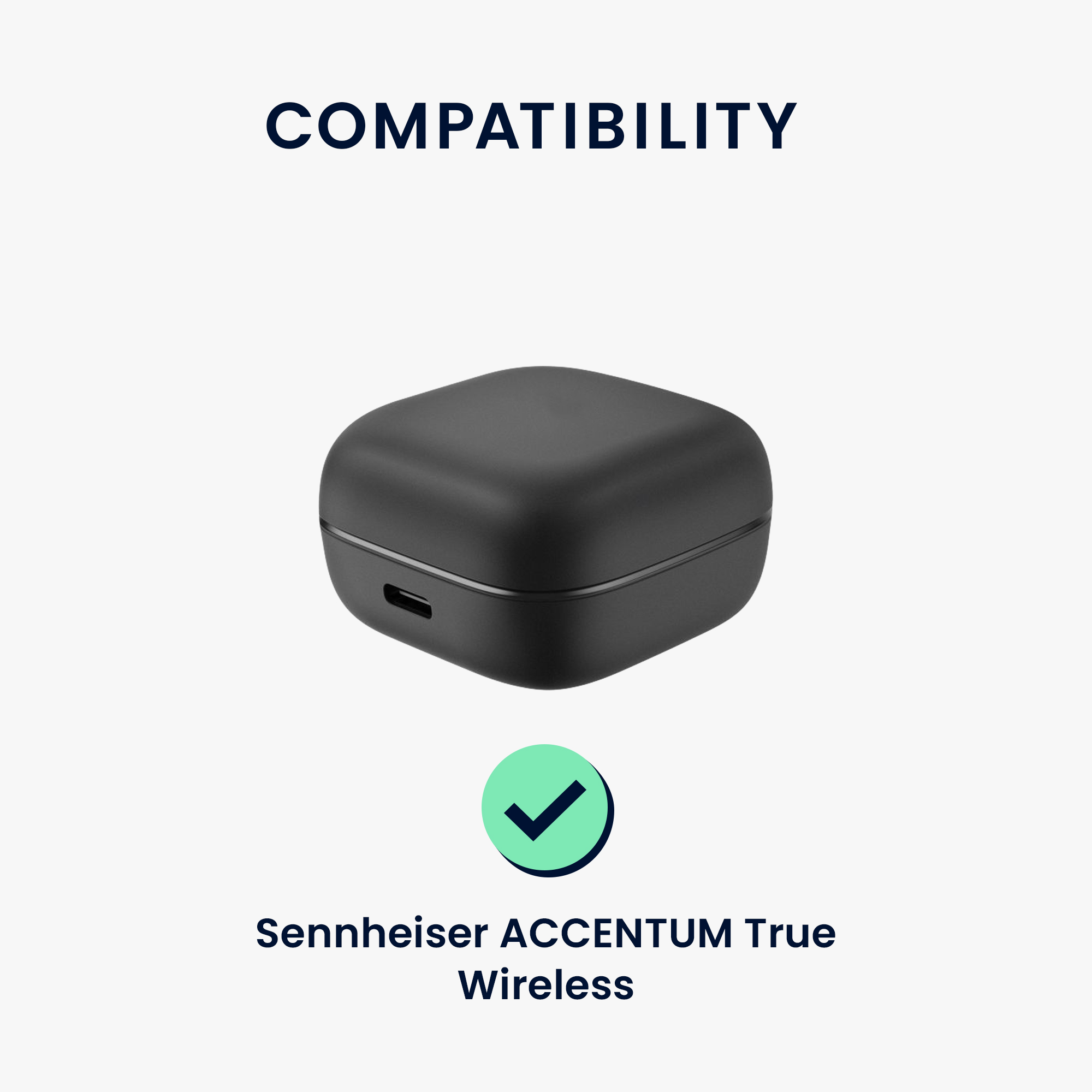 Silikonový kryt pouzdra Sennheiser ACCENTUM True Wireless kwmobile s karabinou tmavě modrá