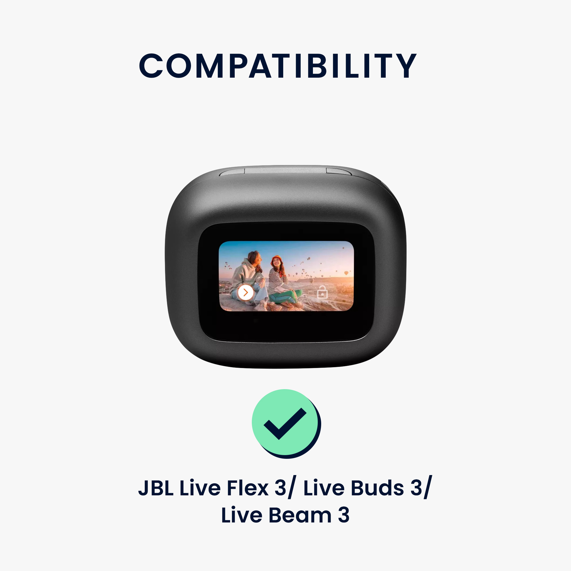 Obal pro JBL Live Flex 3 / Live Buds 3 / Live Beam 3 kwmobile s karabinou silikonové - černá