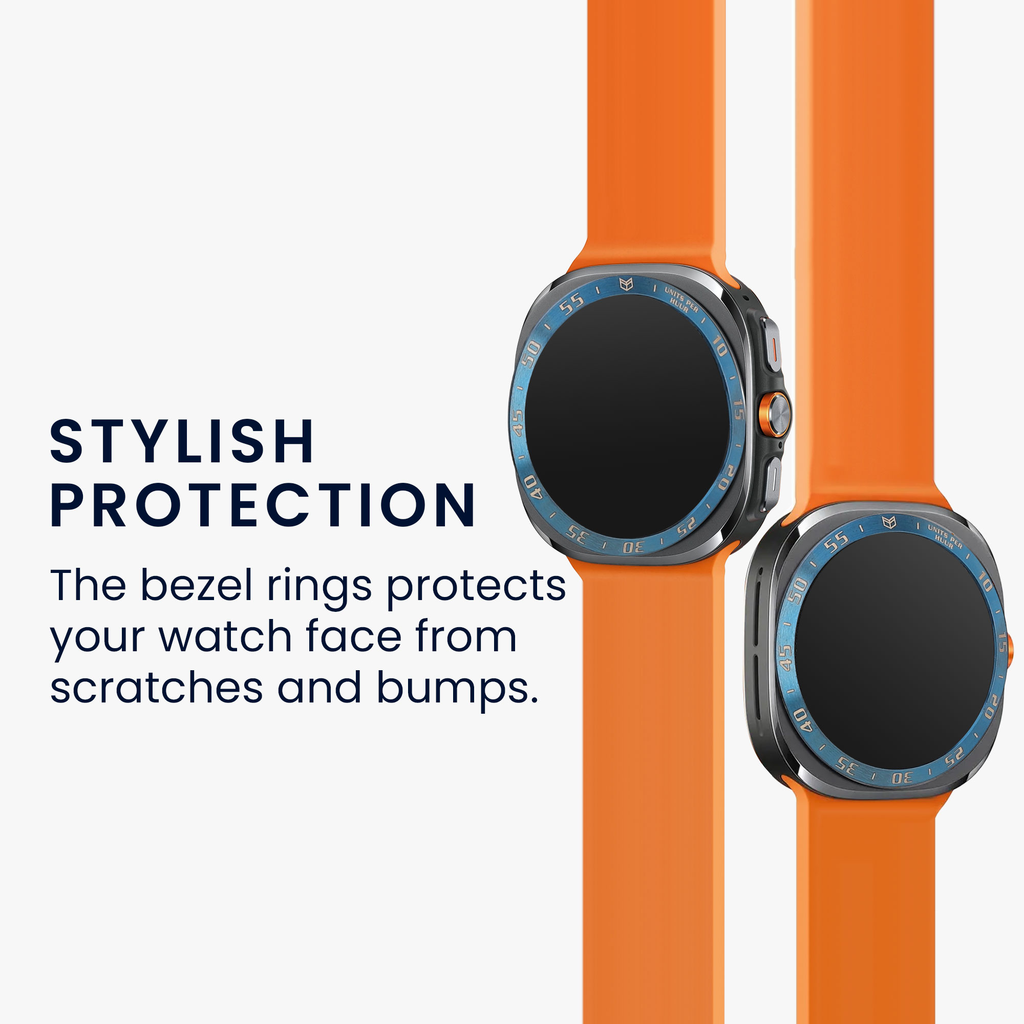 Ochranný rámeček pro Samsung Galaxy Watch Ultra 47mm kwmobile hliníkové - modrá / bílá