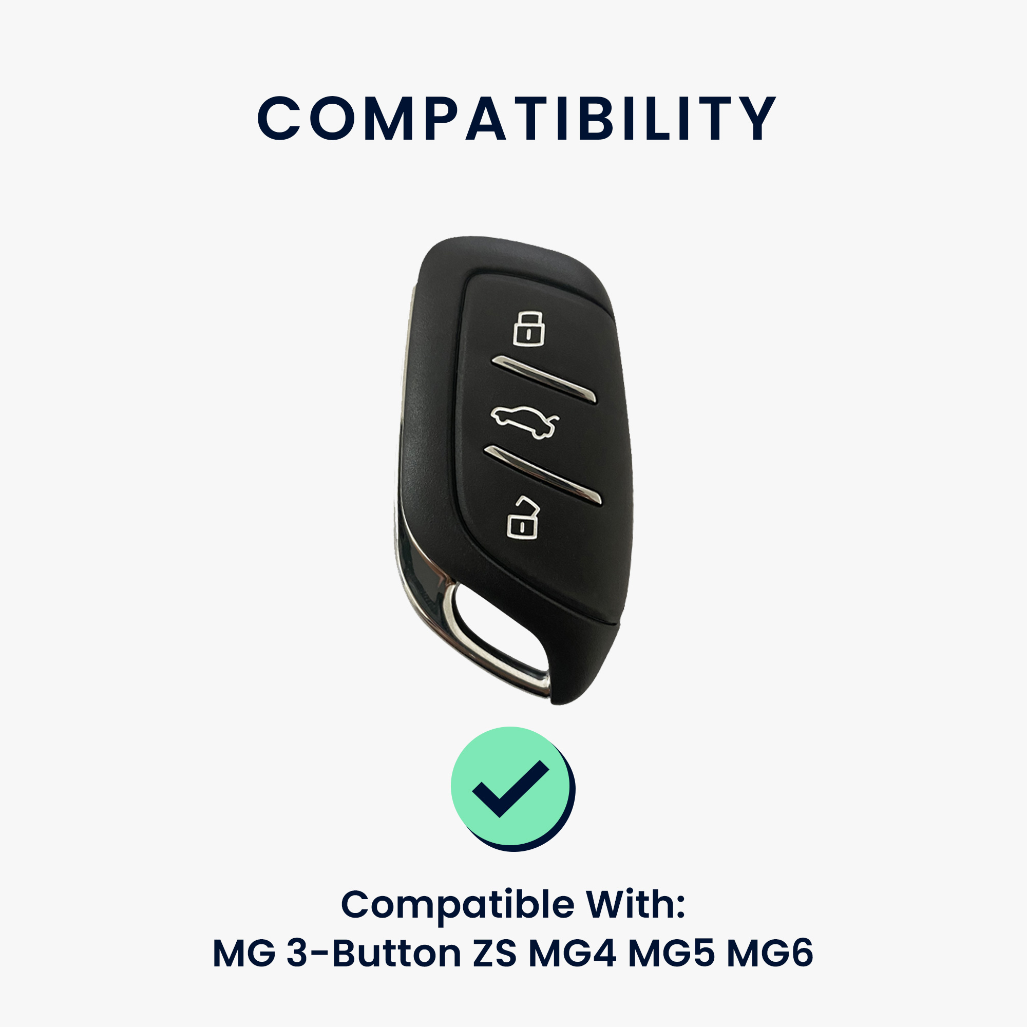 Pouzdro na klíč od auta kwmobile MG 3 tlačítka ZS/MG4/MG5/MG6, černá matná / černá