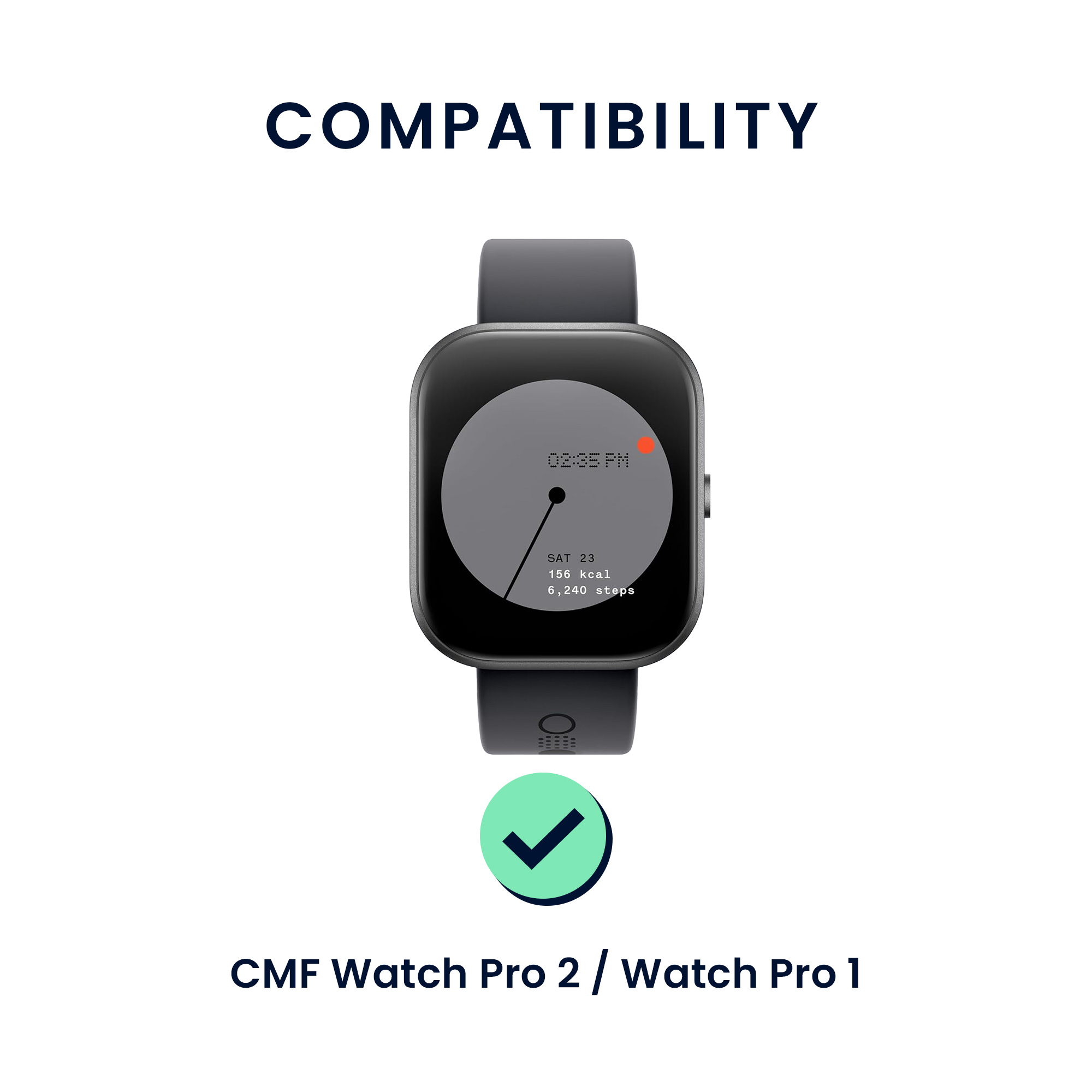 Řemínek na hodinky kwmobile silikonový pro CMF Watch Pro 2 / Watch Pro 1, černá / tmavě modrá, 2 ks