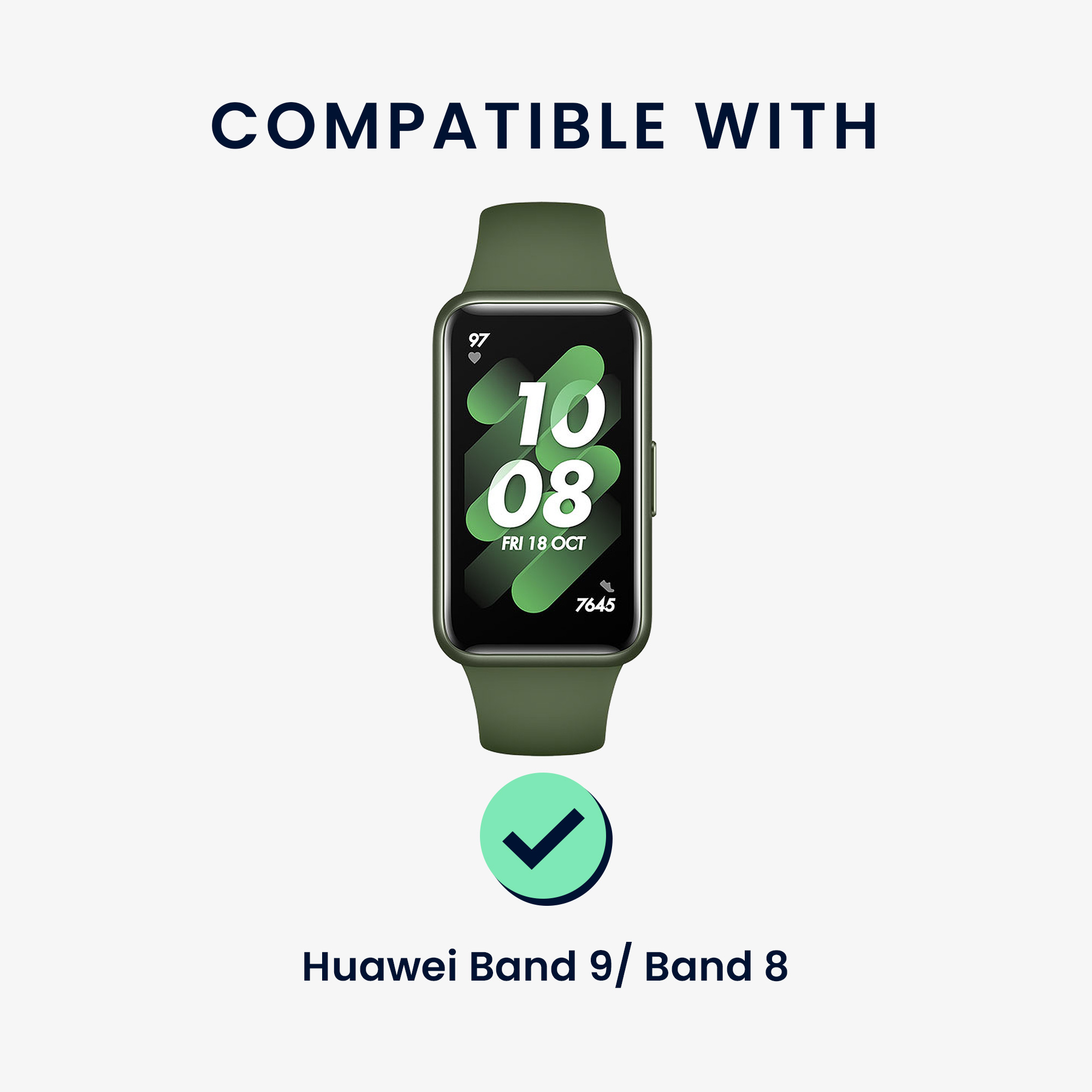 Řemínek na chytré hodinky pro Huawei Band 10 / 9 / 8 kwmobile nylonové - tmavě zelená / více barev