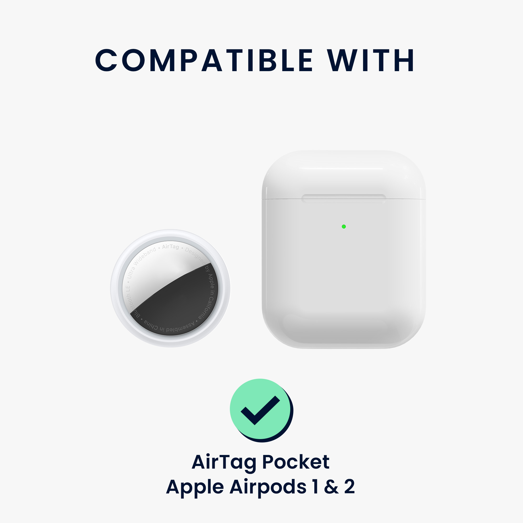Obal pro Apple Airpods 1 & 2 kwmobile s karabinou silikonové - tmavě modrá
