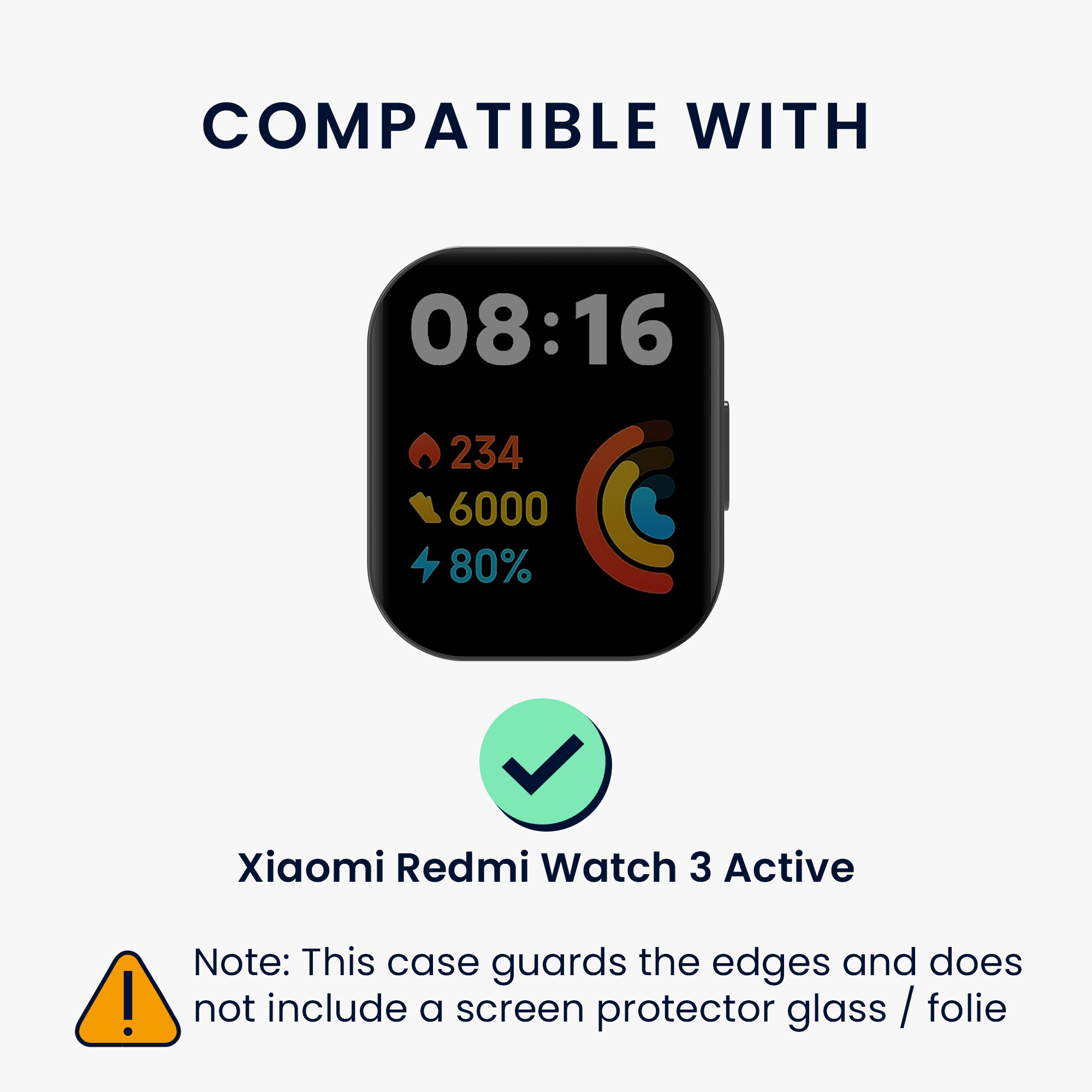 kwmobile řemínek k hodinkám Redmi Watch 3 Active - 2-in-1 set silicone band cover soft černá.