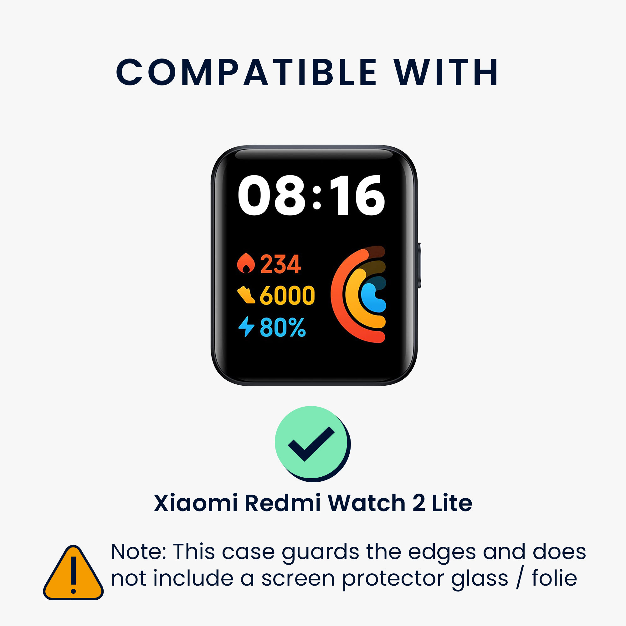 kwmobile řemínek k hodinkám Redmi Watch 2 Lite - 2-in-1 set silicone band cover soft černá.