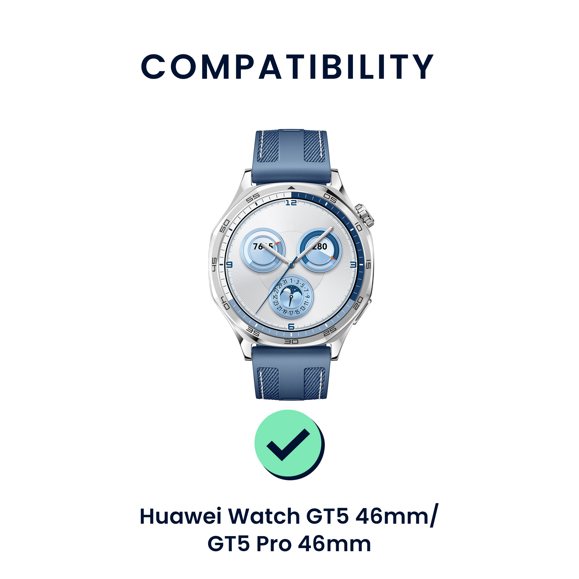 Řemínky pro Huawei Watch GT5 46mm / GT5 Pro 46mm kwmobile silikonové - tmavě šedá / oranžová