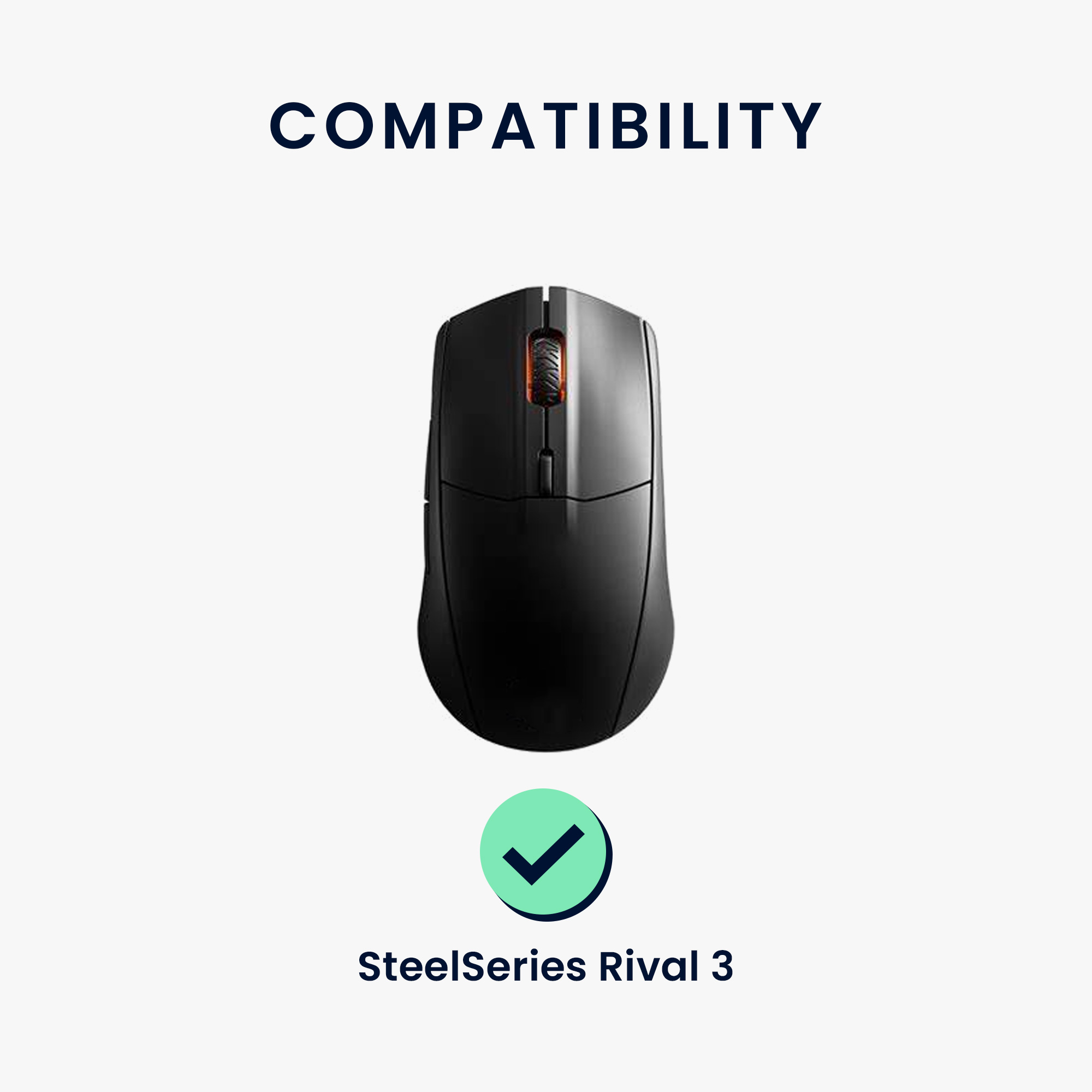 Náhradní kluzáky pro myš SteelSeries Rival 3 Computer Mouse Skates Sticker kwmobile - černá