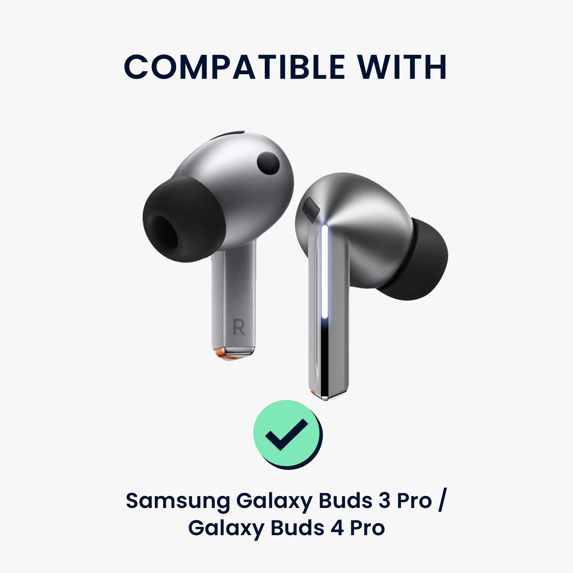 Silikonové špuntíky Samsung Galaxy Buds 3 Pro / Galaxy Buds 4 Pro kwmobile 6 ks černý